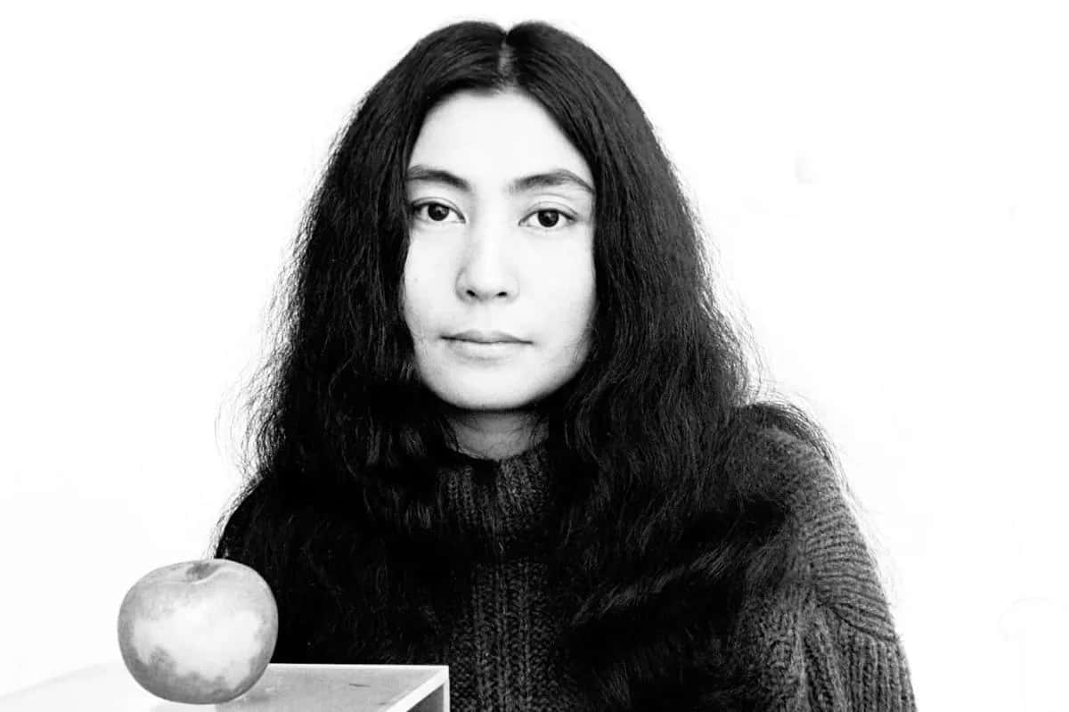 Monochrome Yoko Ono Apple Background