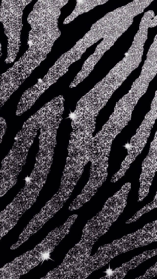 Monocromatic Animal Print Sparkle Iphone