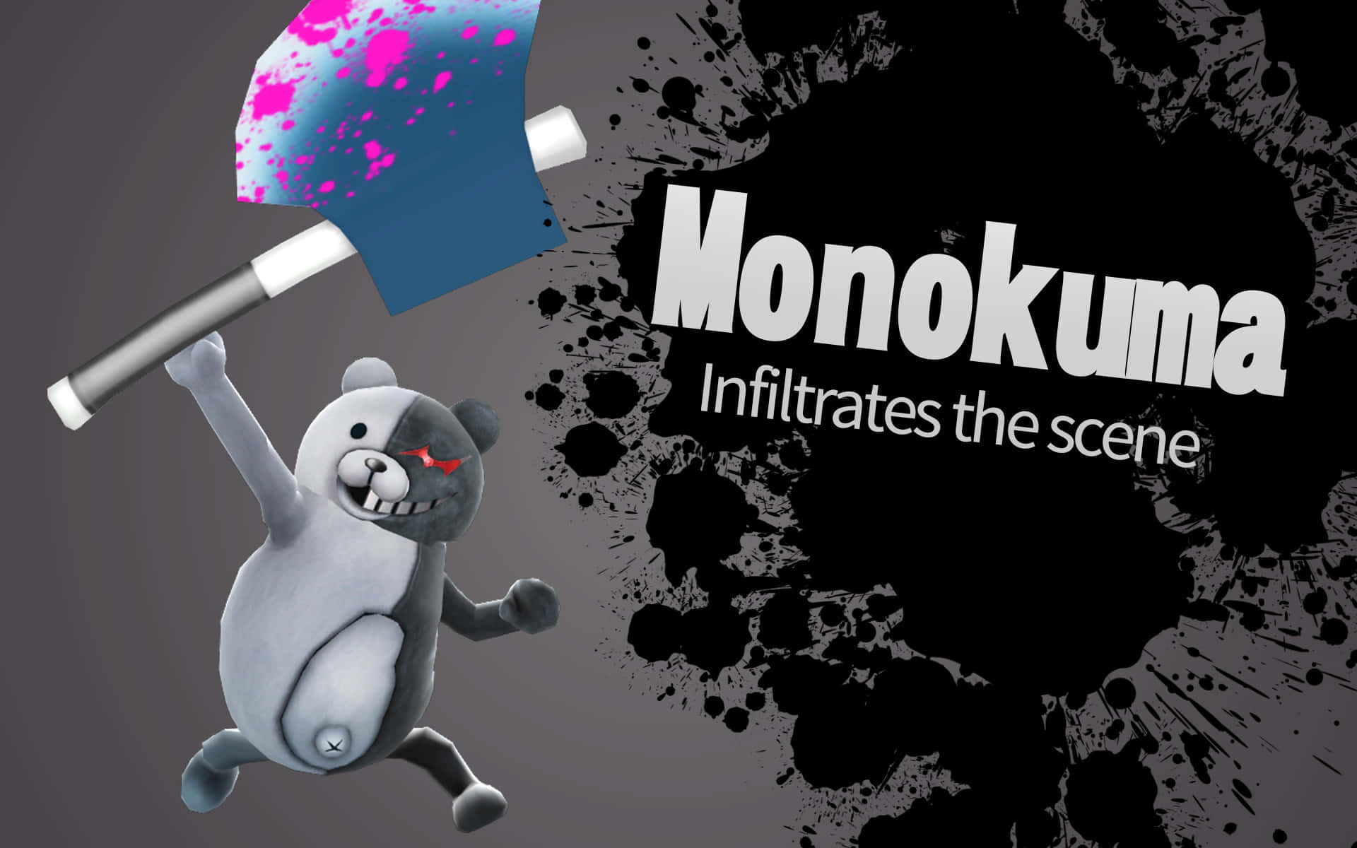 Monokuma Holding A Huge Axe Background