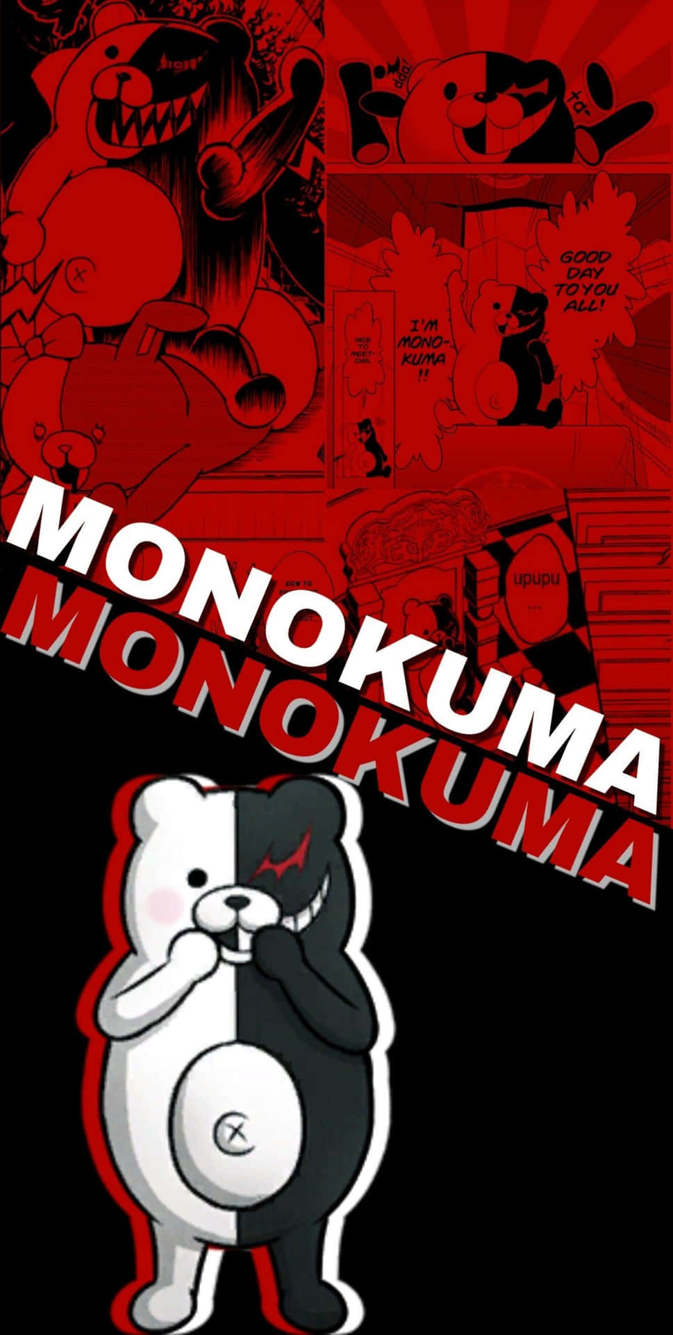 Monokuma Yin-yang Bear Background