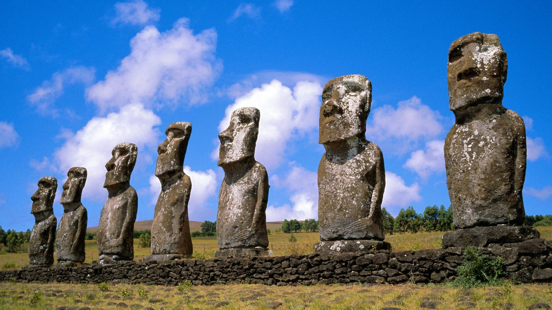 Monolith Human Figures In Chile Background