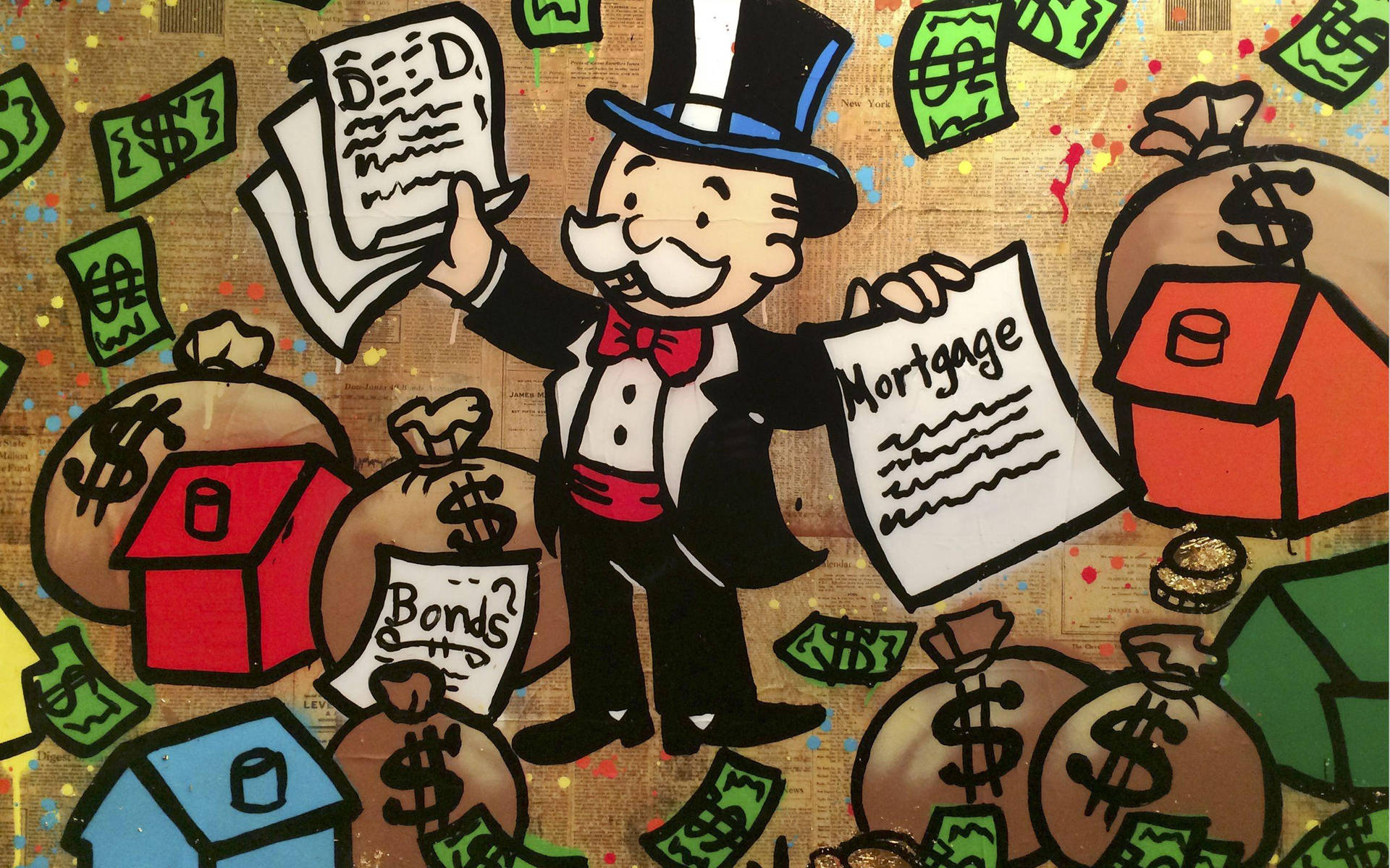 Monopoly Man Oil Painting