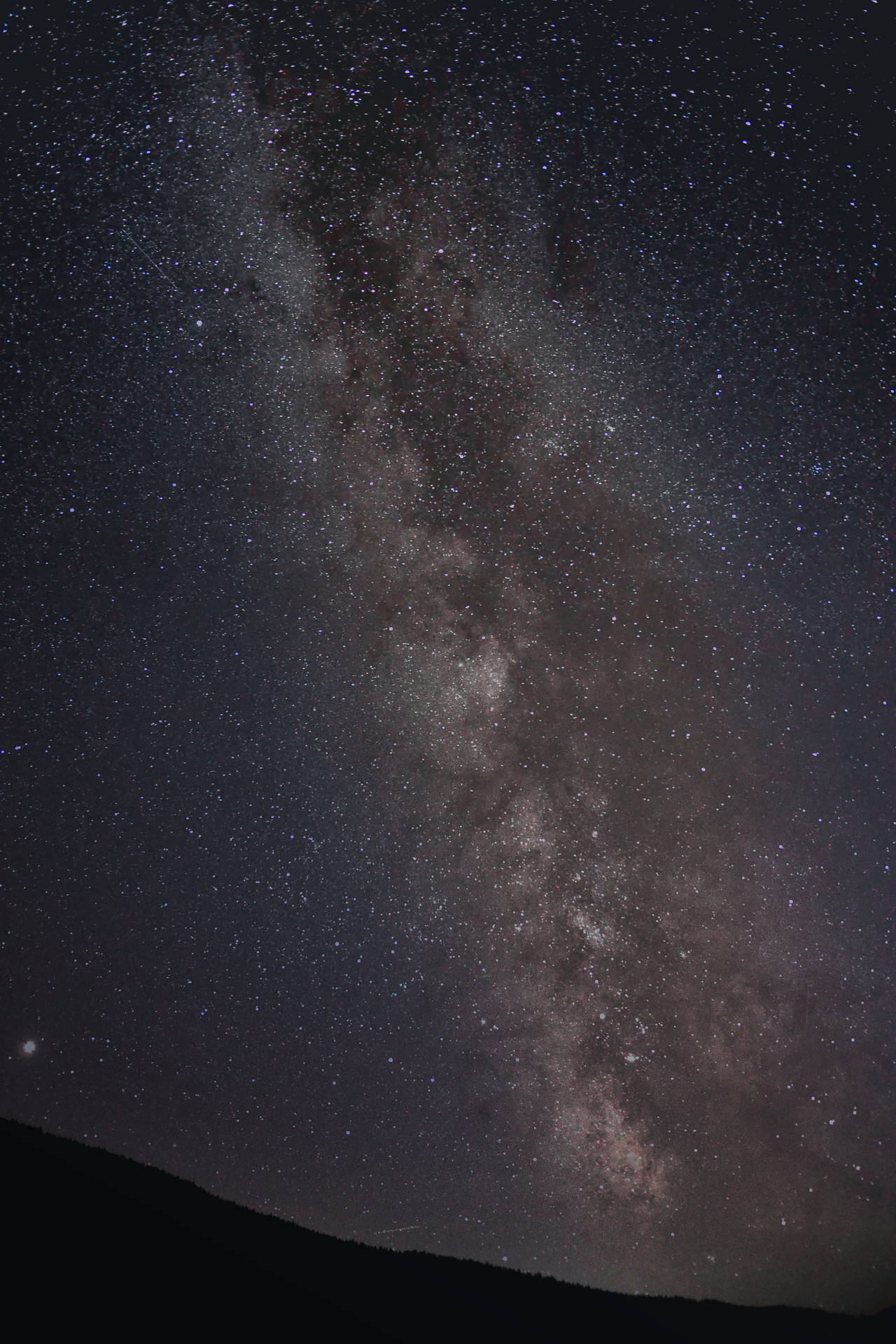 Monotoned Milky Way At Night Sky Background
