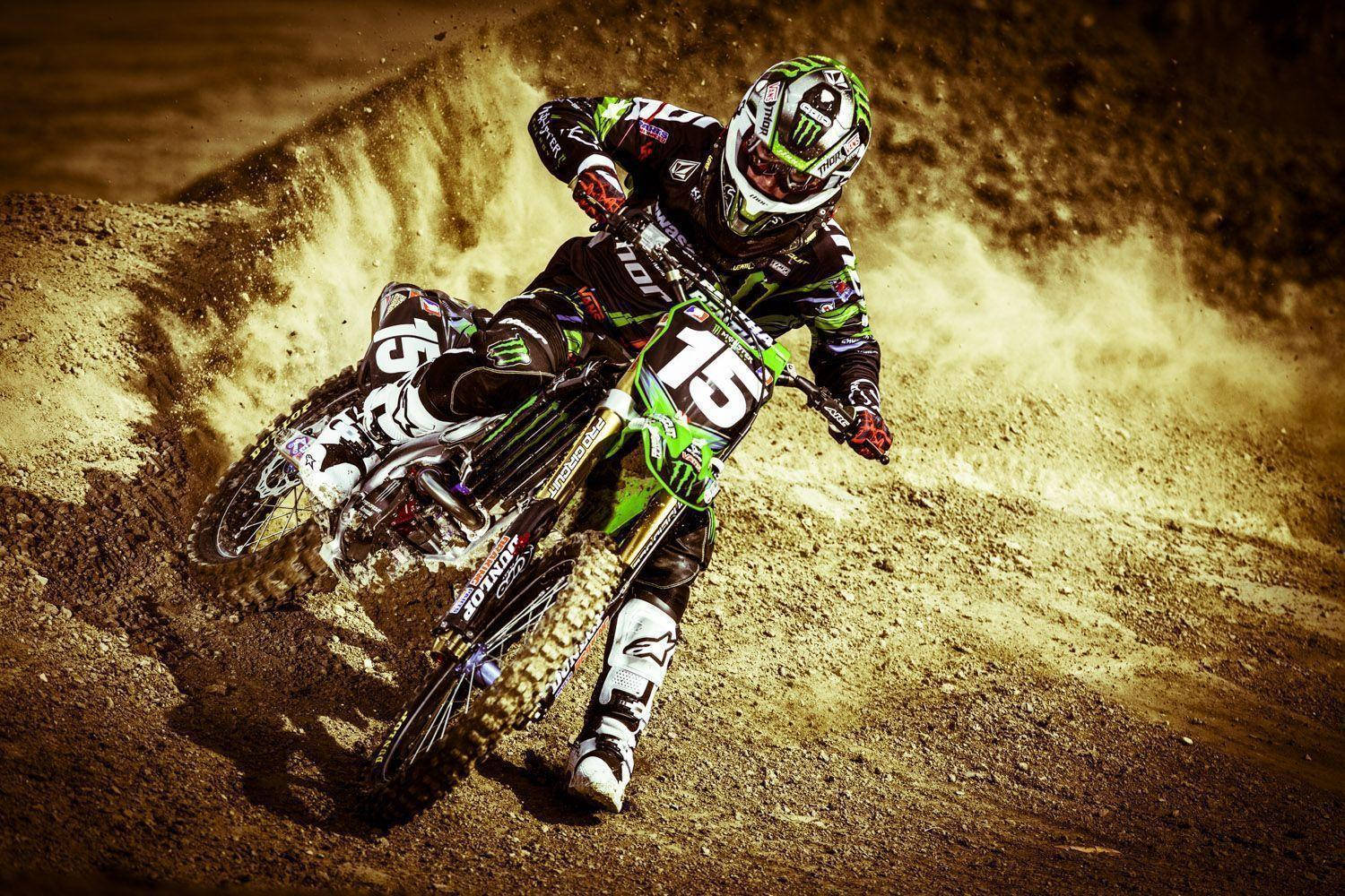 Monster Dirt Bike Ama Supercross Championship Background