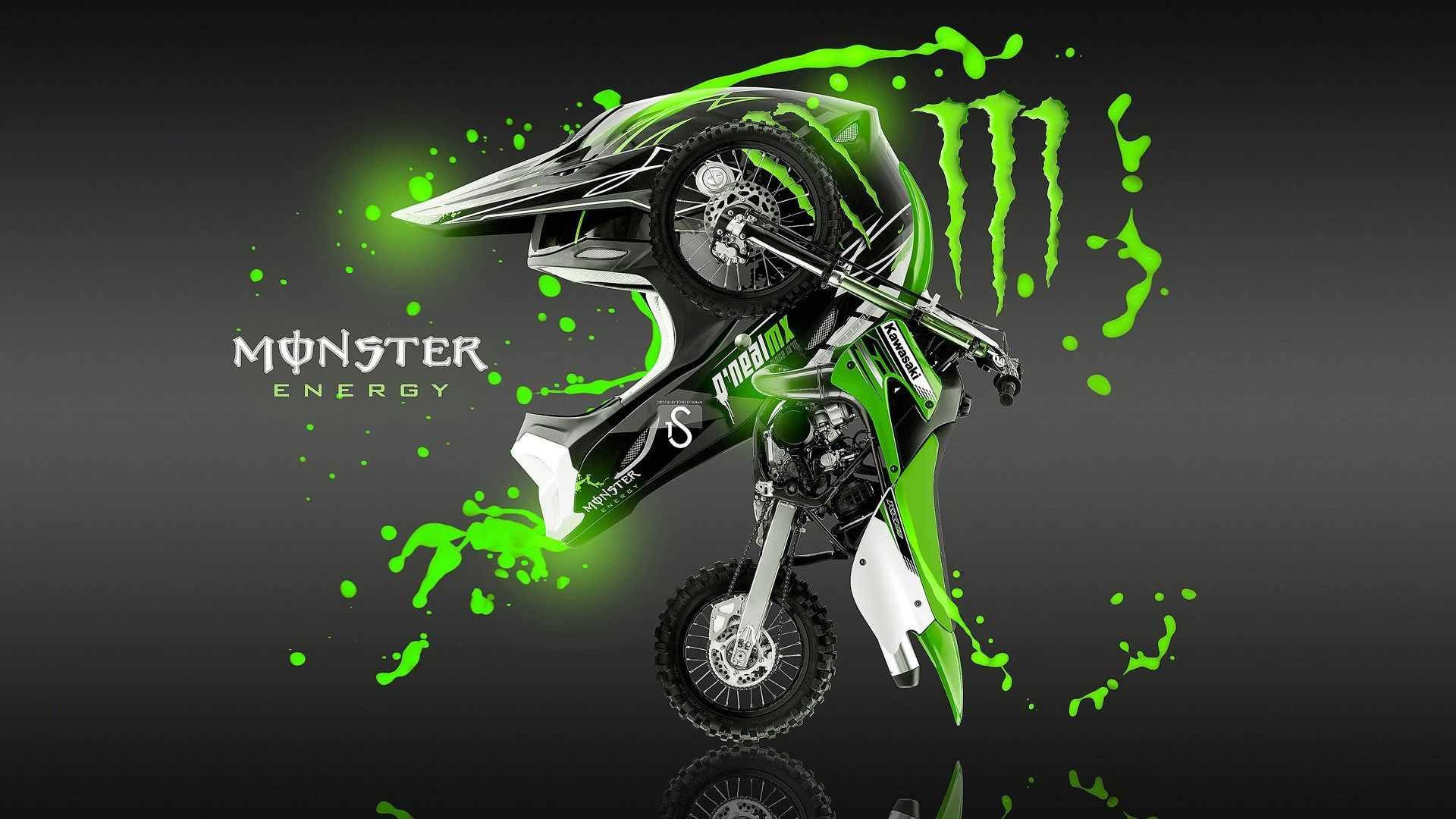 Monster Dirt Bike Art Background