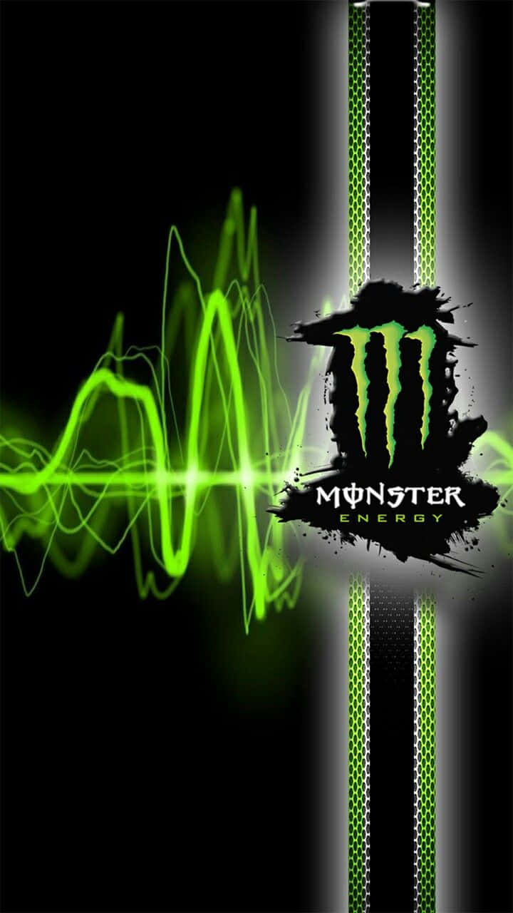 Monster Energy Drink Glowing Logo Background
