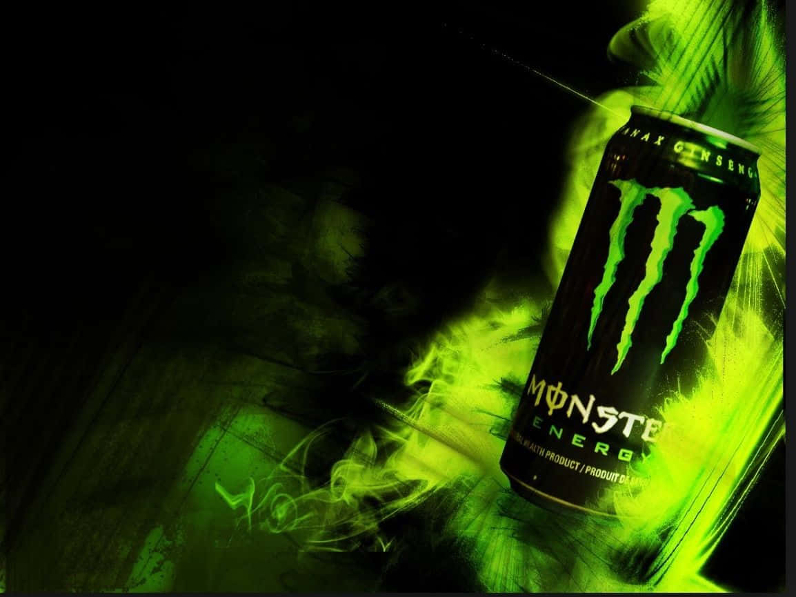 Monster Energy Drink Green Smoke Background