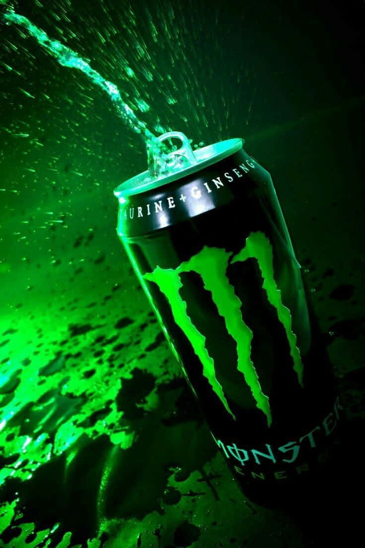 Monster Energy Explosion Green Hues Background