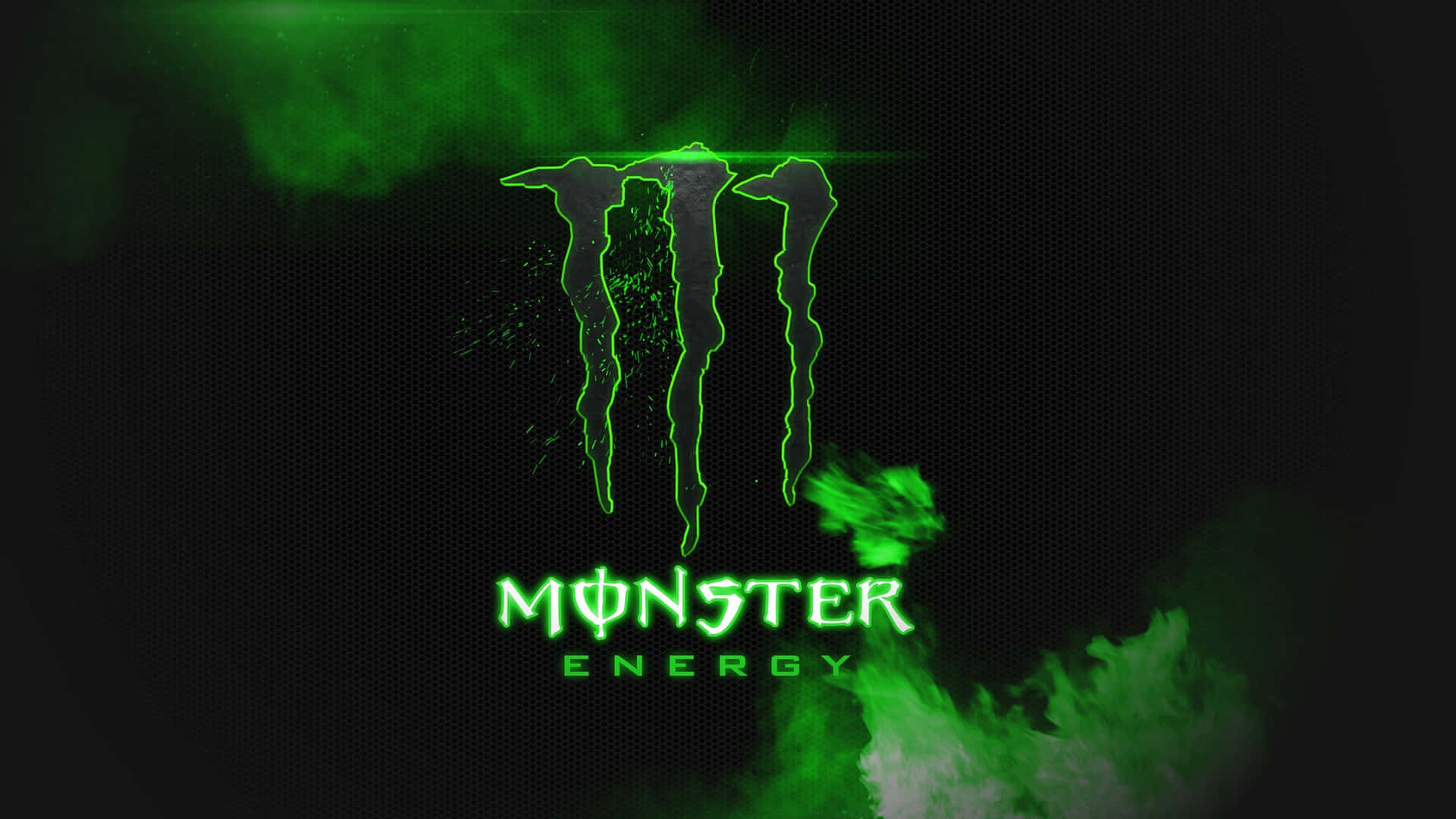 Monster Energy Logo Green Smoke Background Background