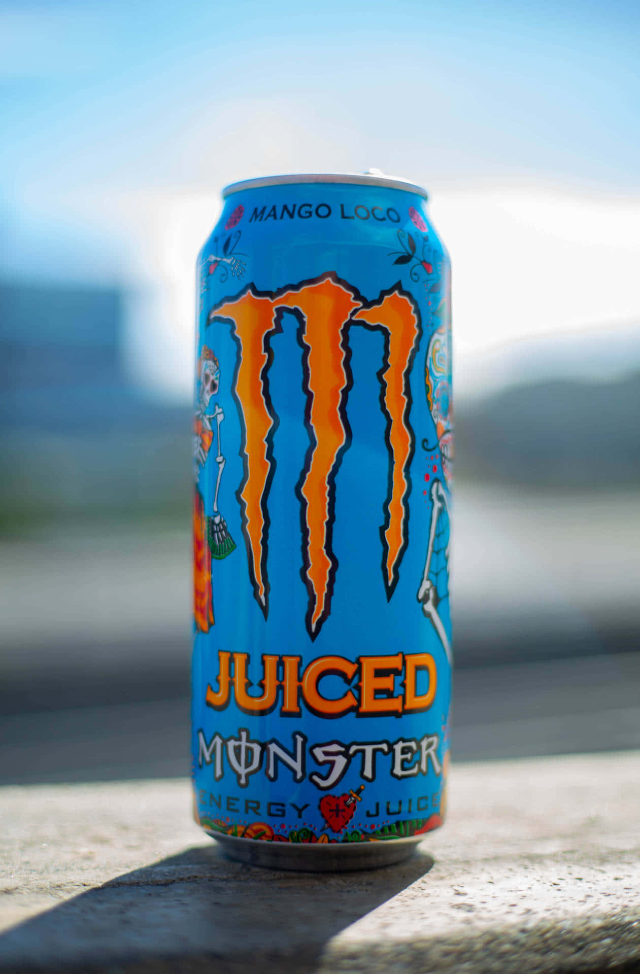 Monster Energy Mango Loco Juiced Can Background