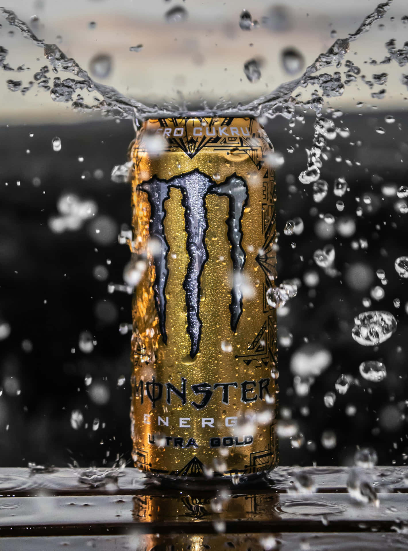 Monster Energy Ultra Gold Splash Background
