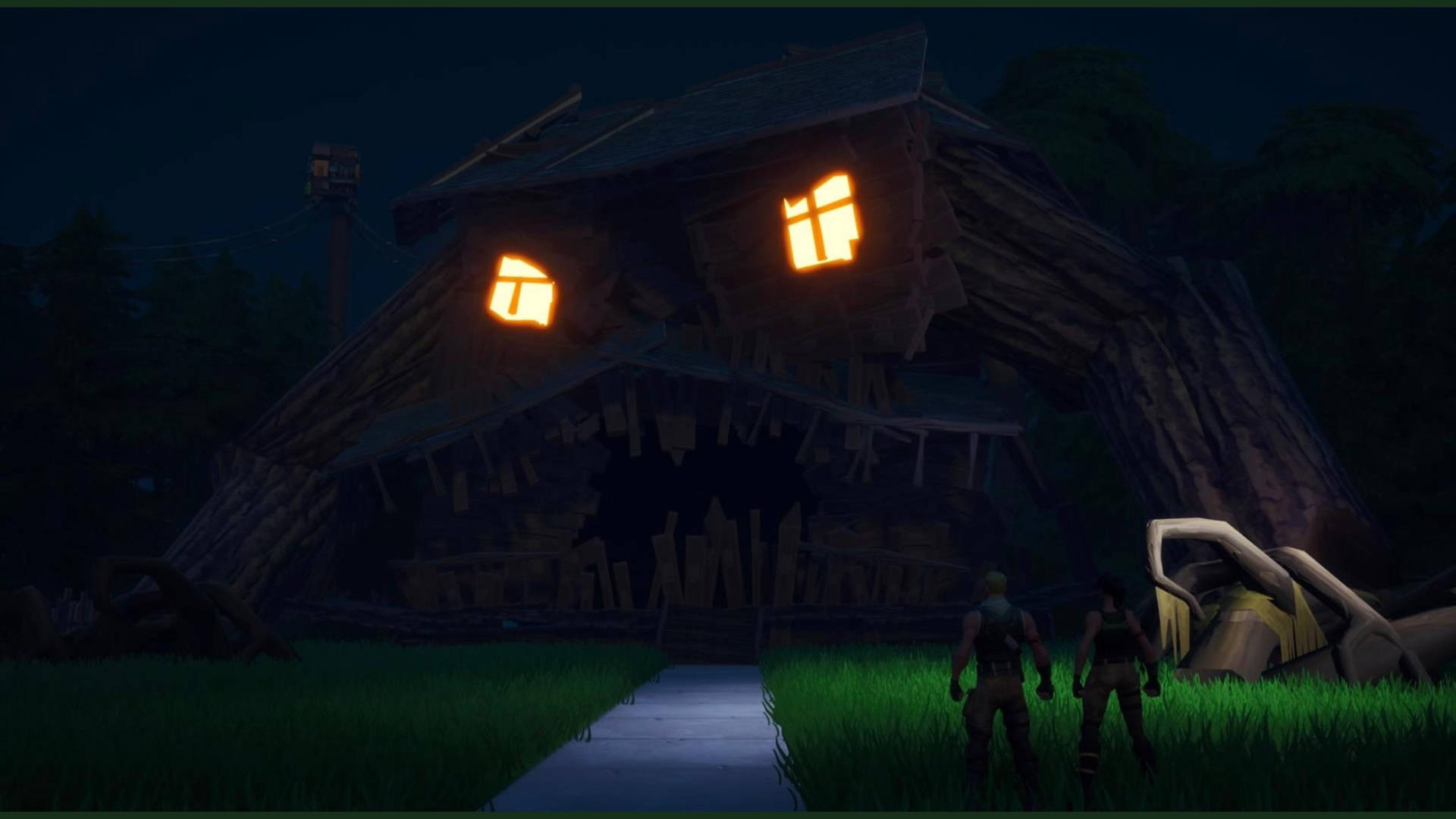 Monster House Dark Backdrop Background