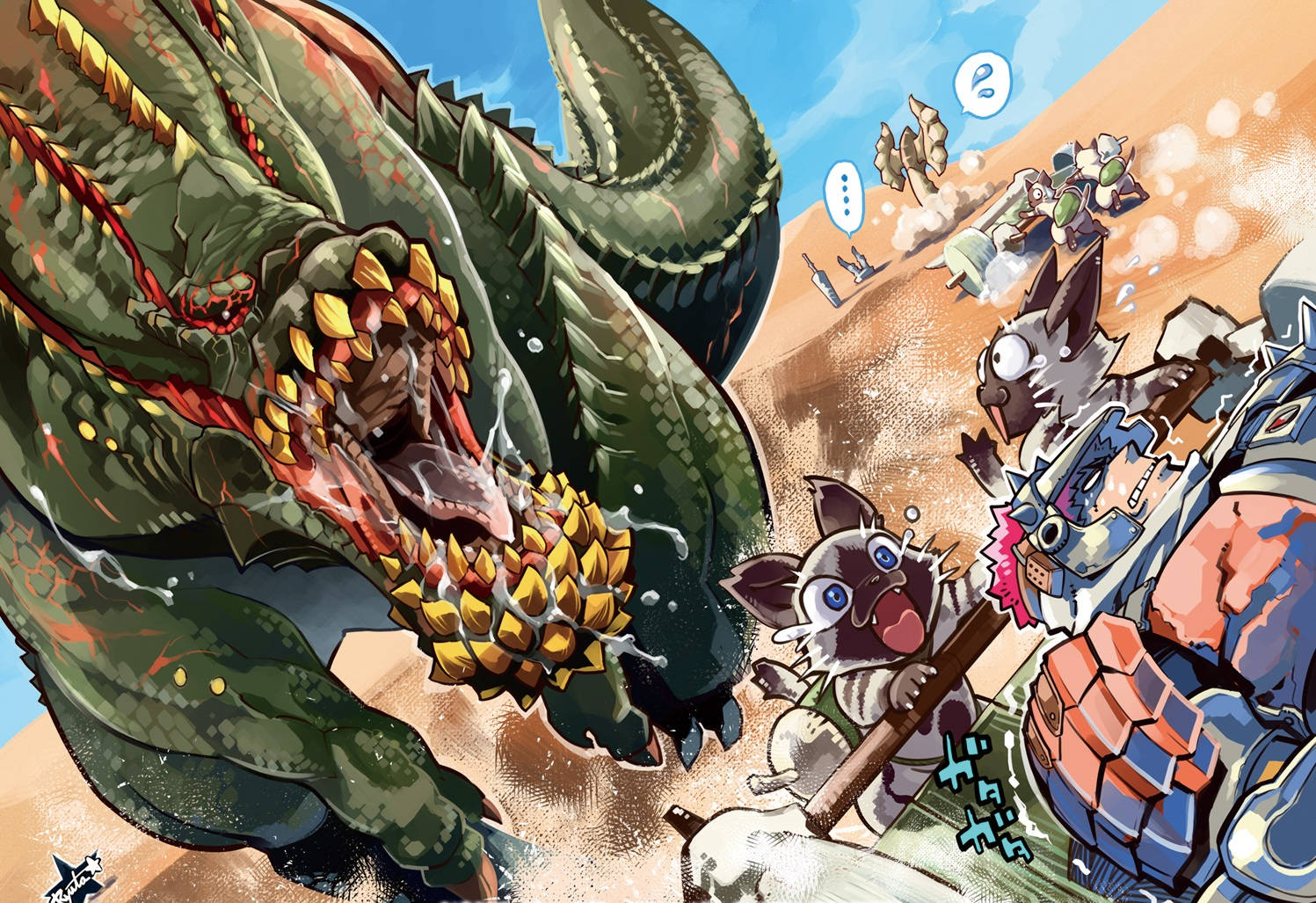 Monster Hunter Cute Battle Background