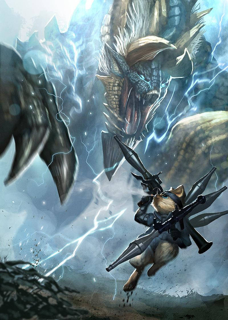 Monster Hunter Iphone Hunter With Launcher Background