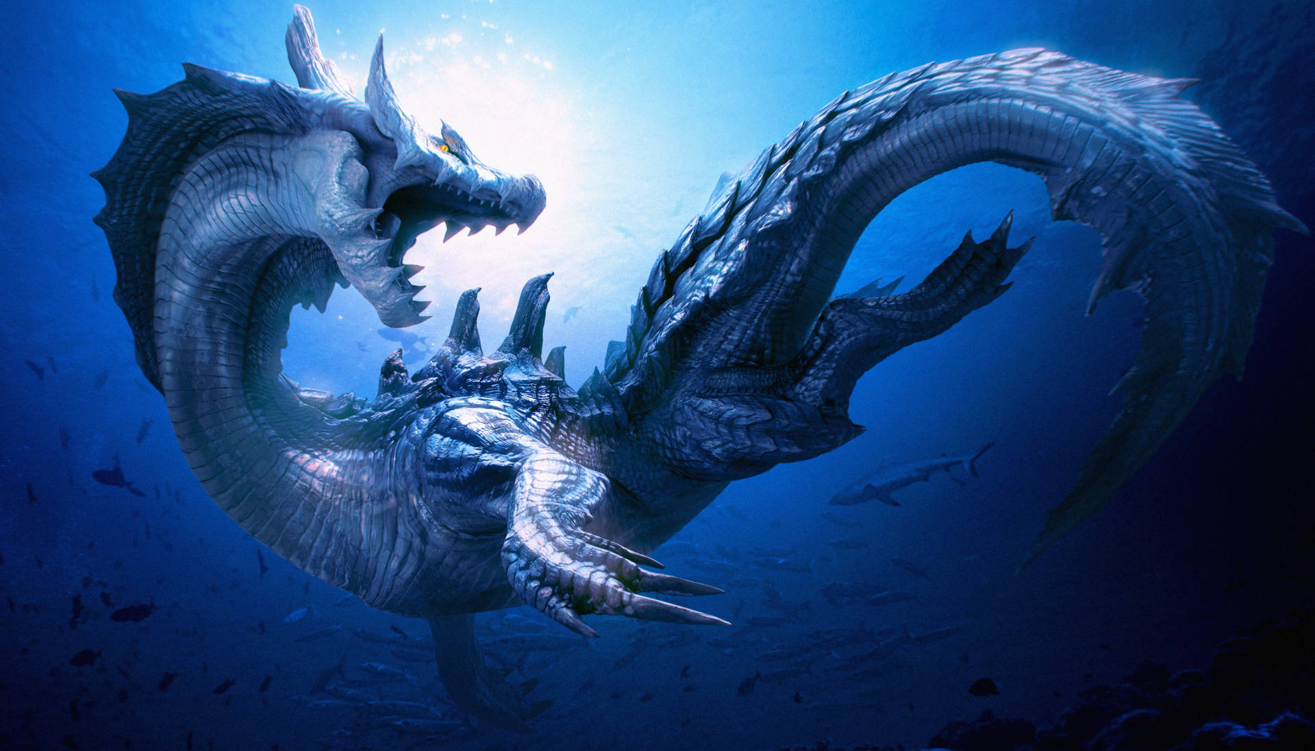Monster Hunter Lagiacrus Under The Sea Background