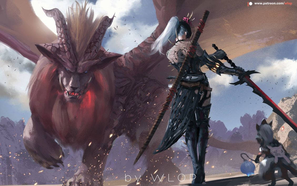 Monster Hunter Teostra In Battle Background