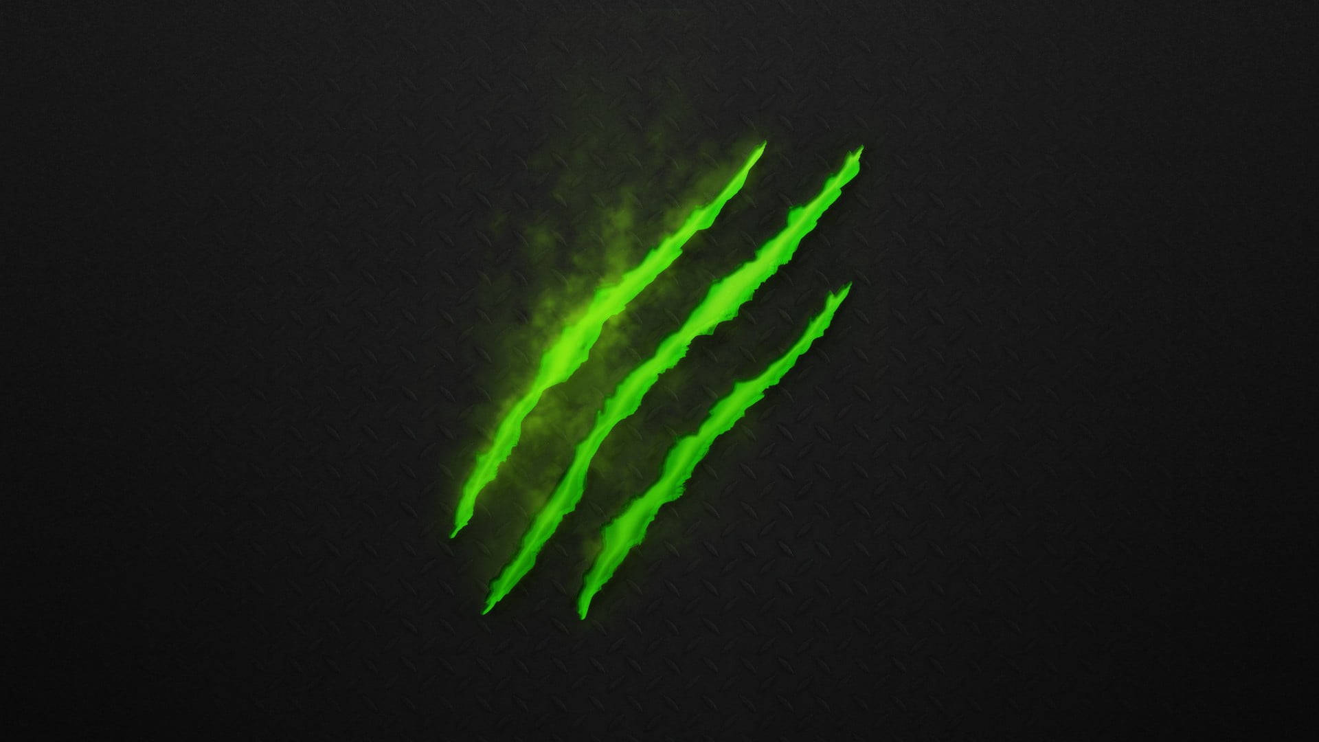 Monster Logo Neon Green Aesthetic Background