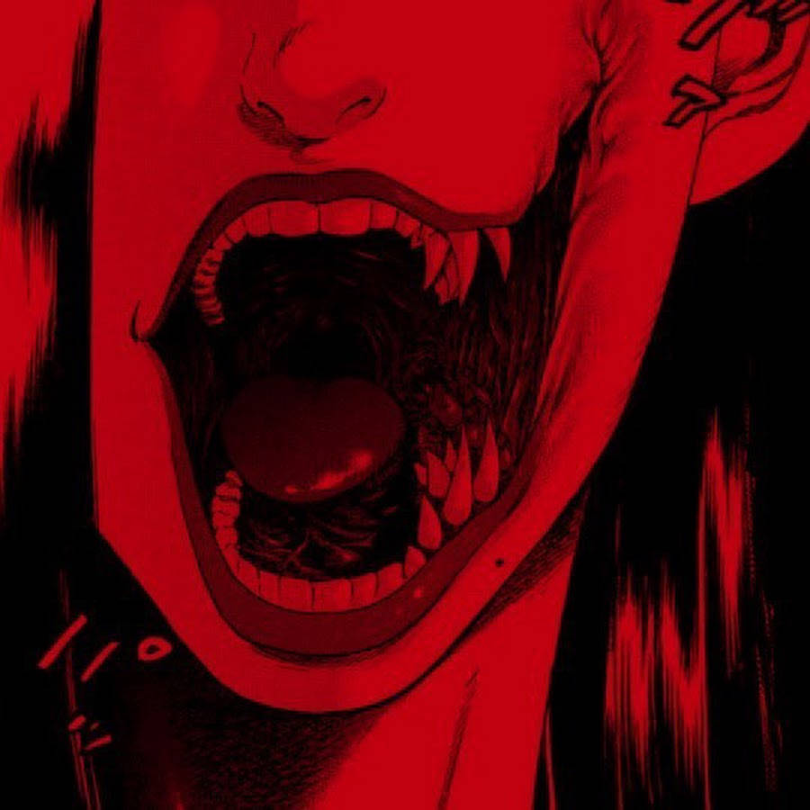 Monster's Mouth Edgy Anime Pfp Background