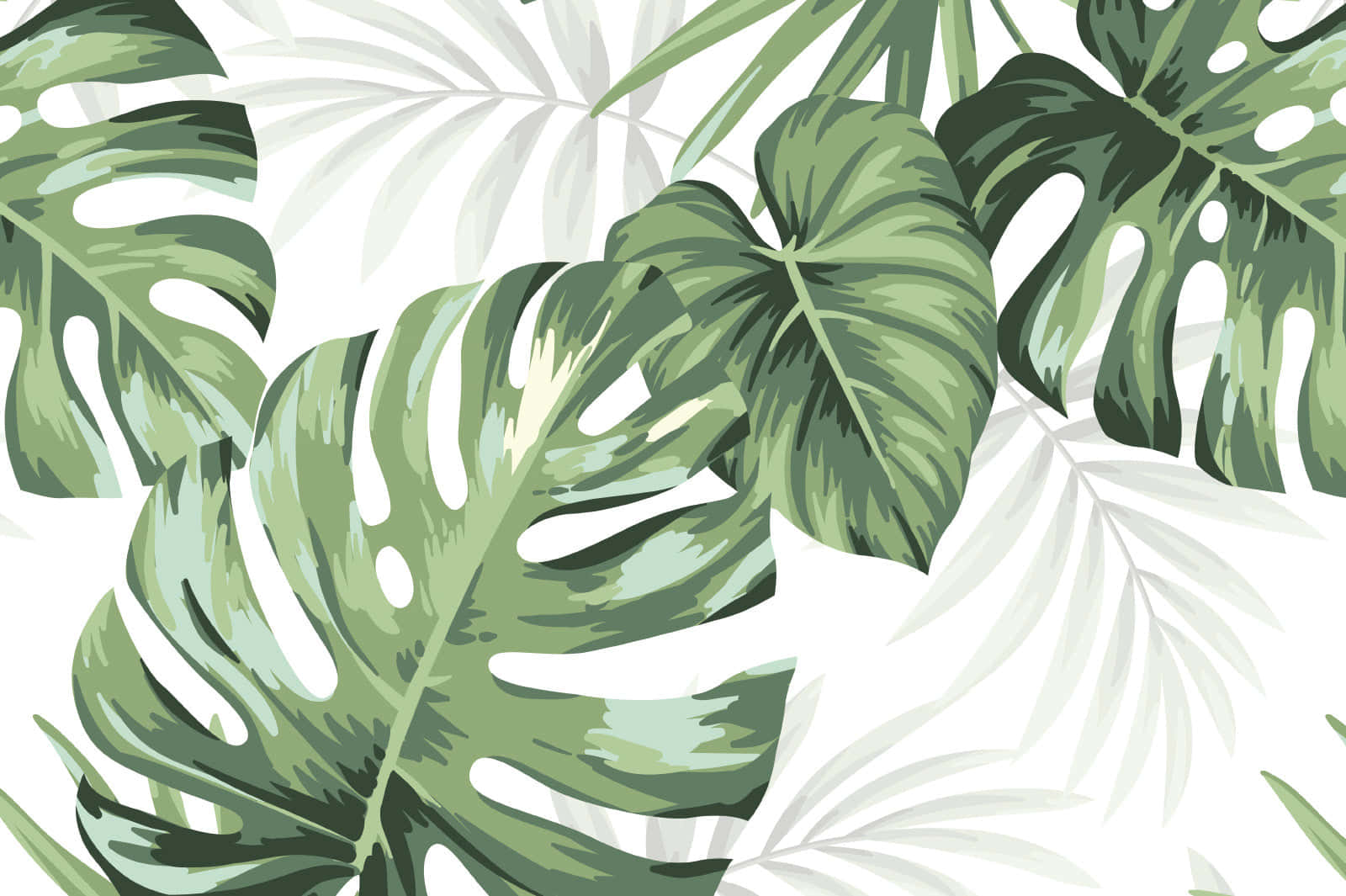 Monstera Leaves Tropical Digital Painting