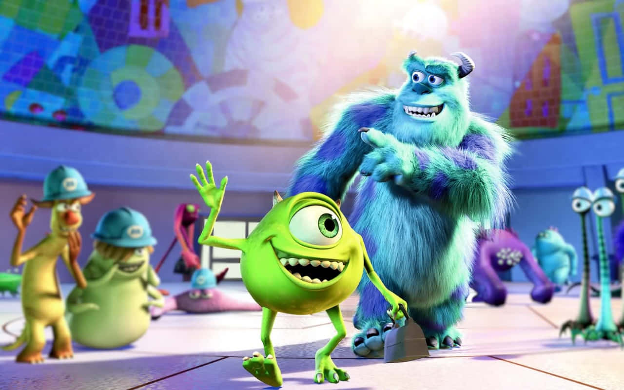 Monsters Inc Duo Smiling Background