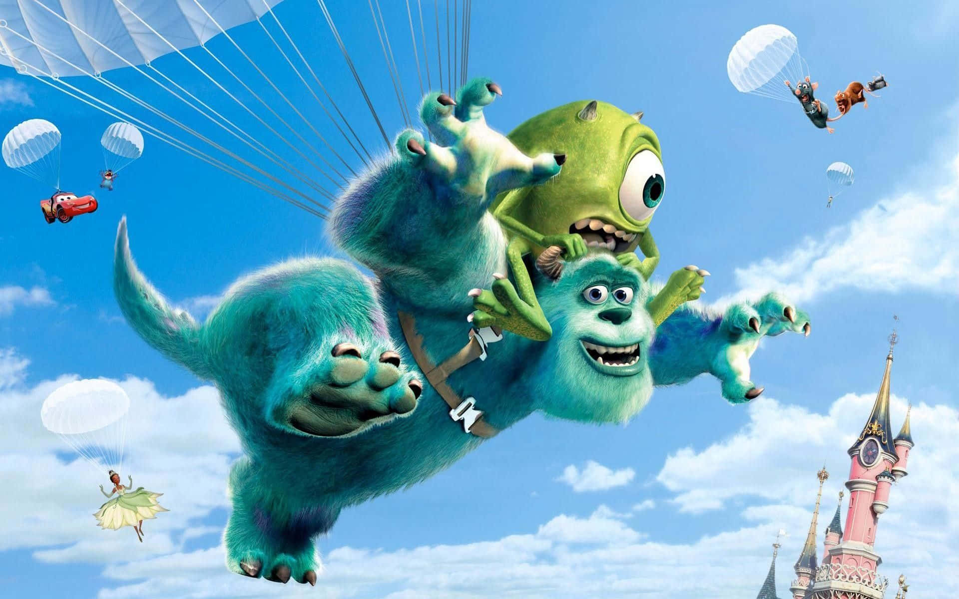 Monsters Inc Skydiving Adventure Background