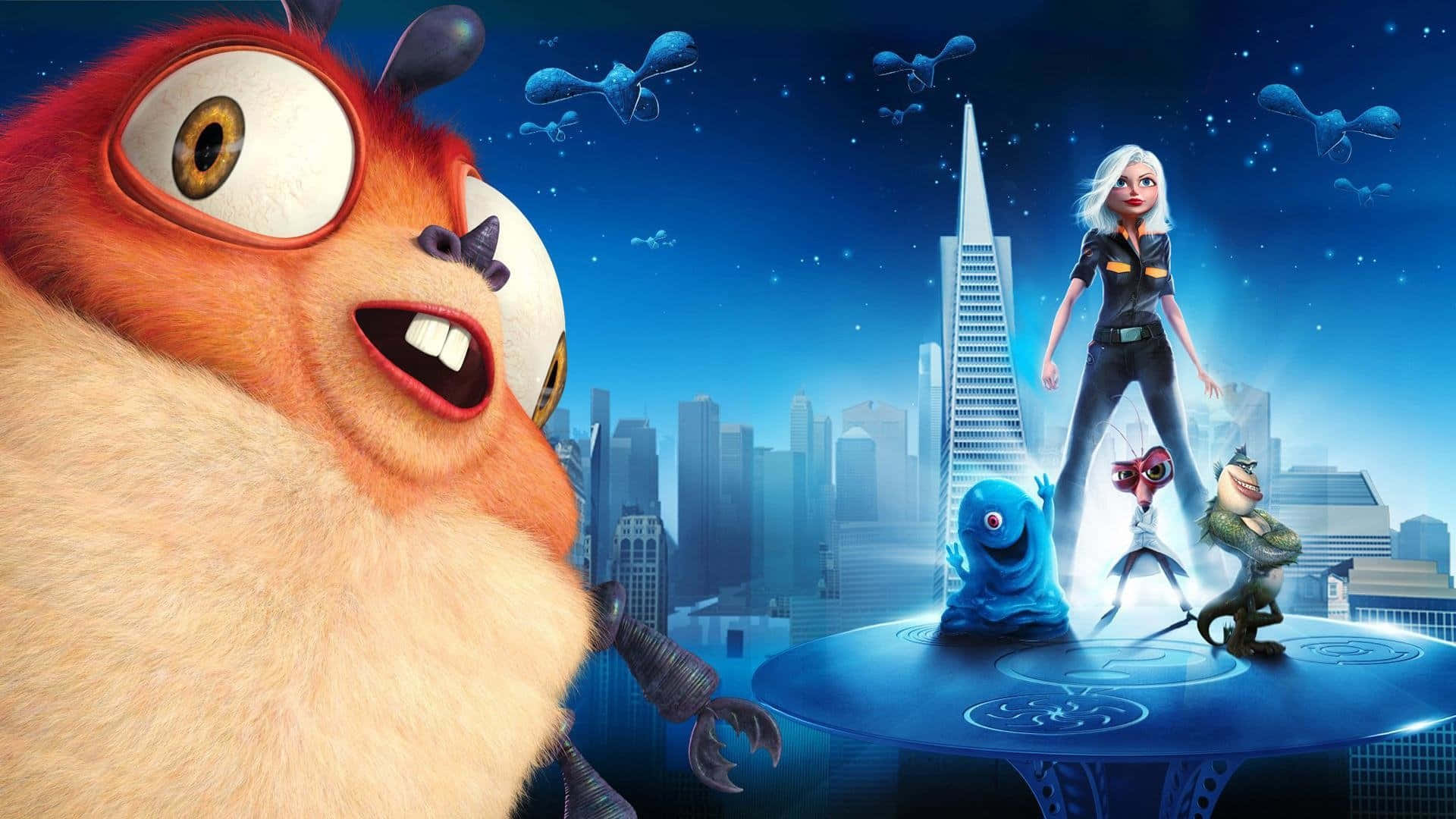 Monsters Vs Aliens Cool Characters Background