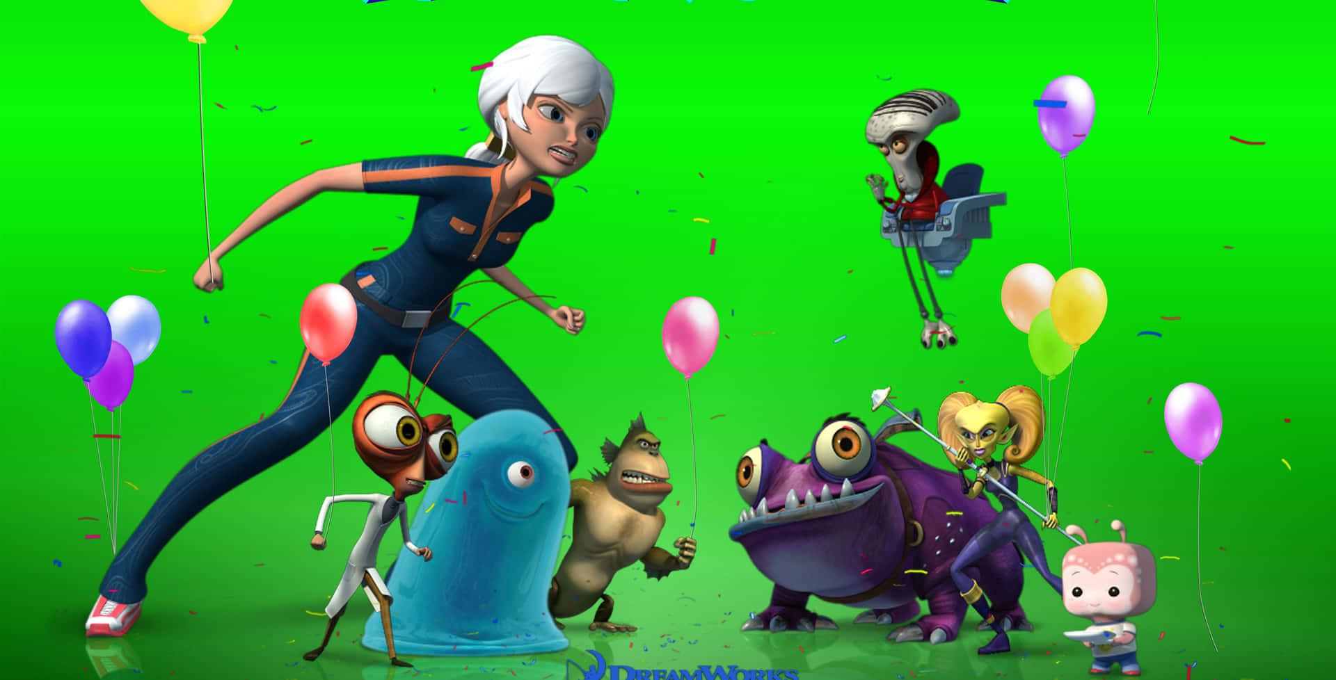 Monsters Vs Aliens Green Desktop