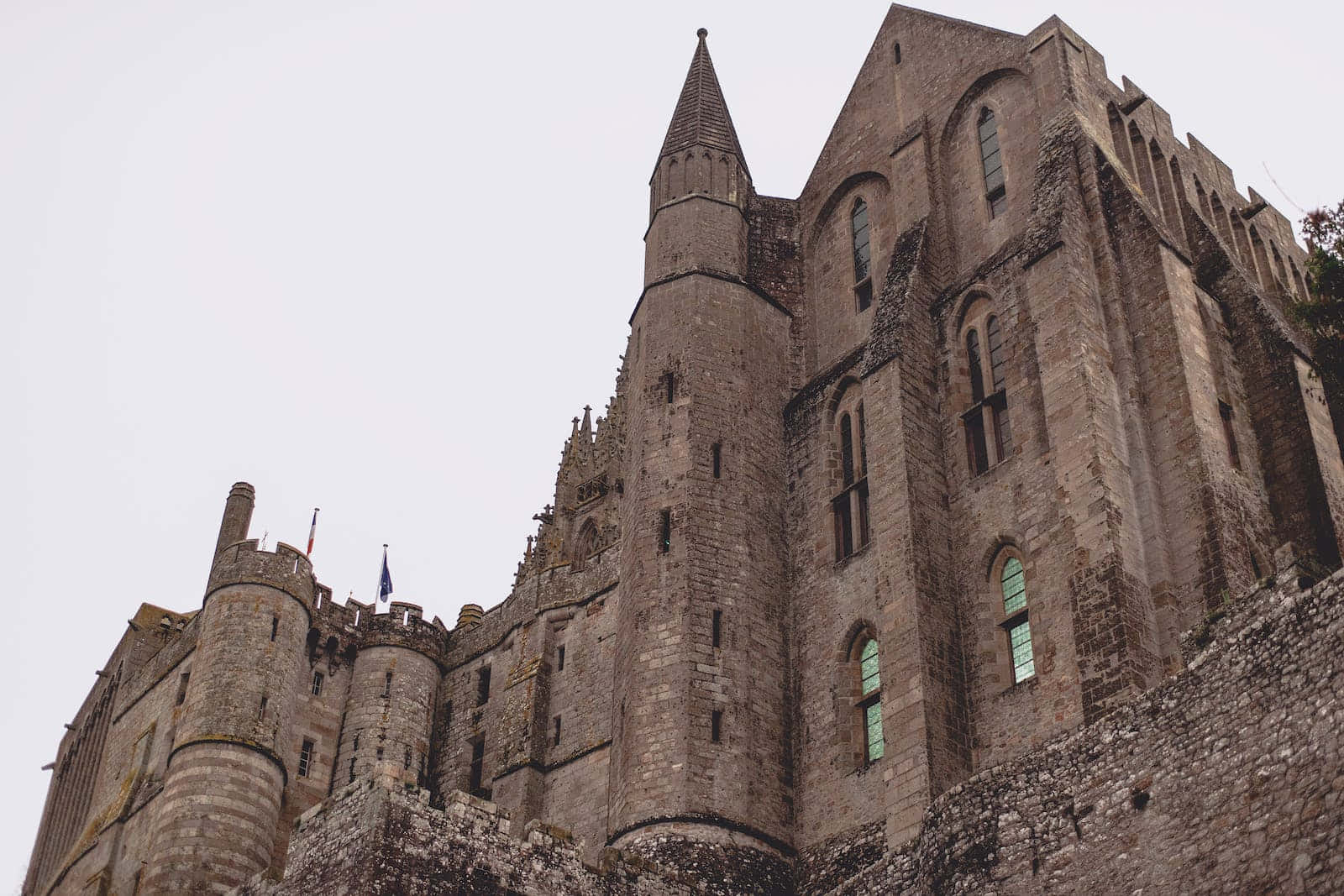 Mont-saint-michel Abbey Built In Middle Ages Background