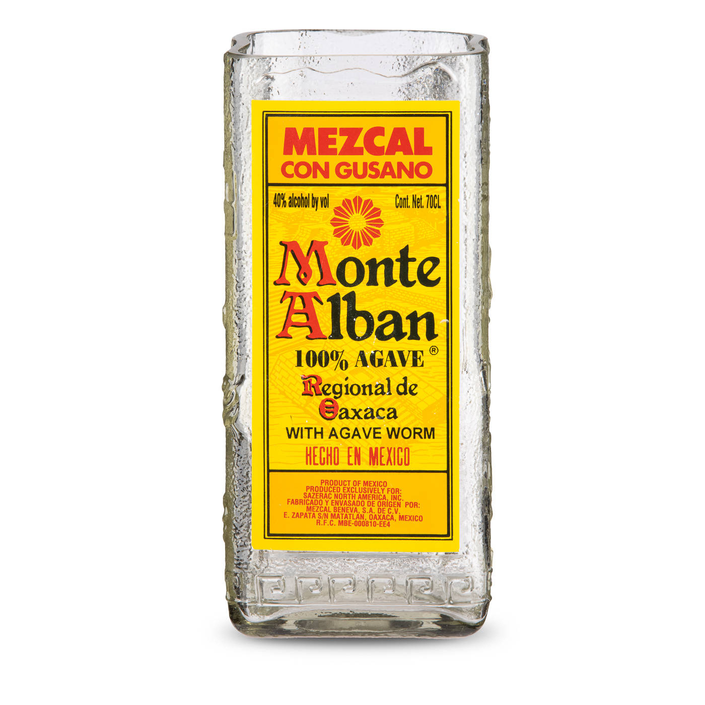 Monte Alban Mezcal Tequila Bottle Drinking Glass Background