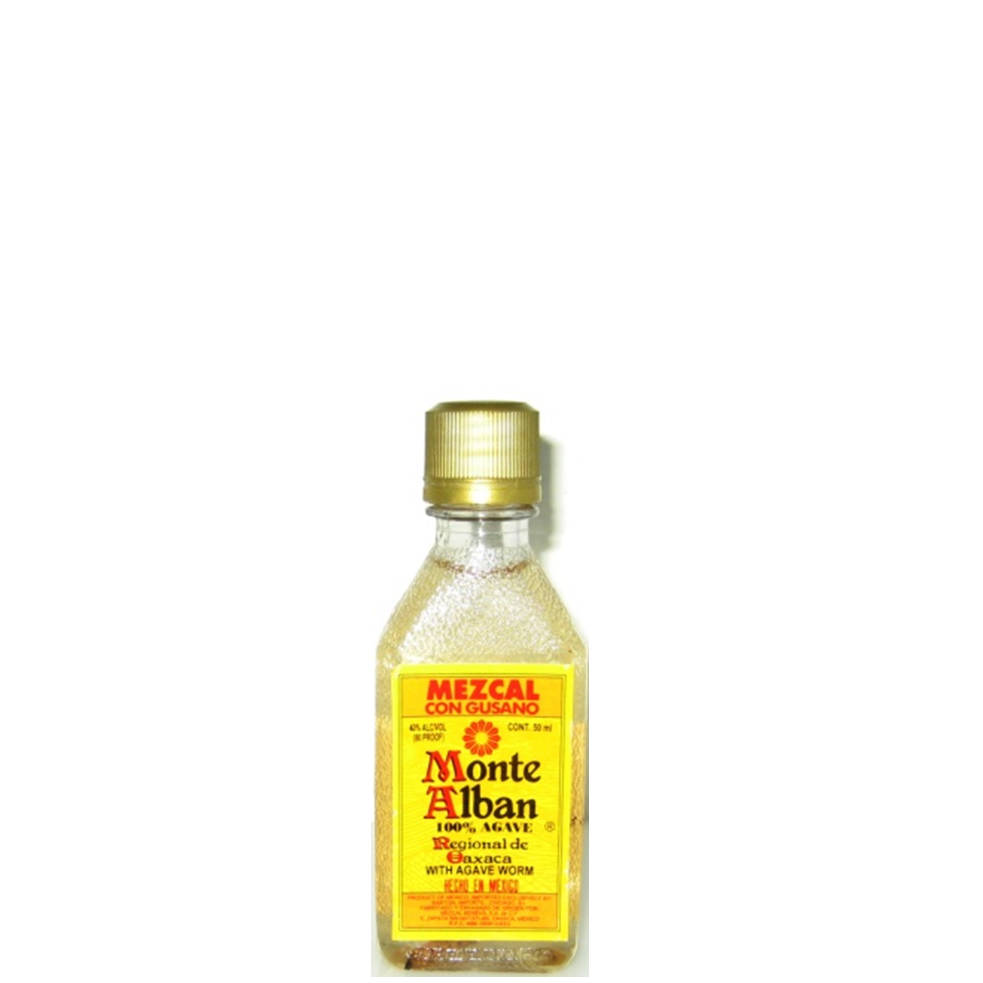 Monte Alban Mezcal Tequila Miniature Bottle Background