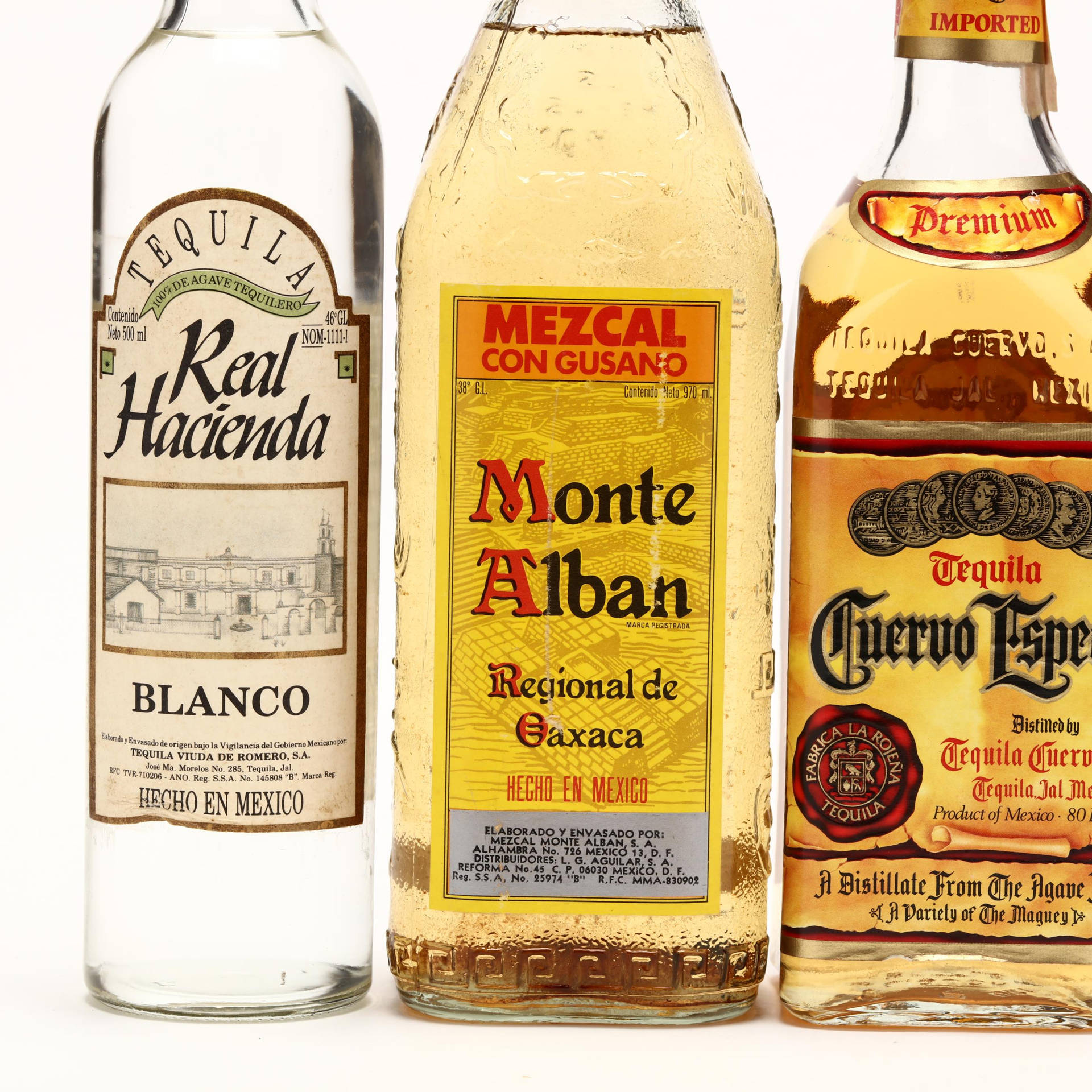 Monte Alban Mezcal Vintage Liquor Macro Shot Background