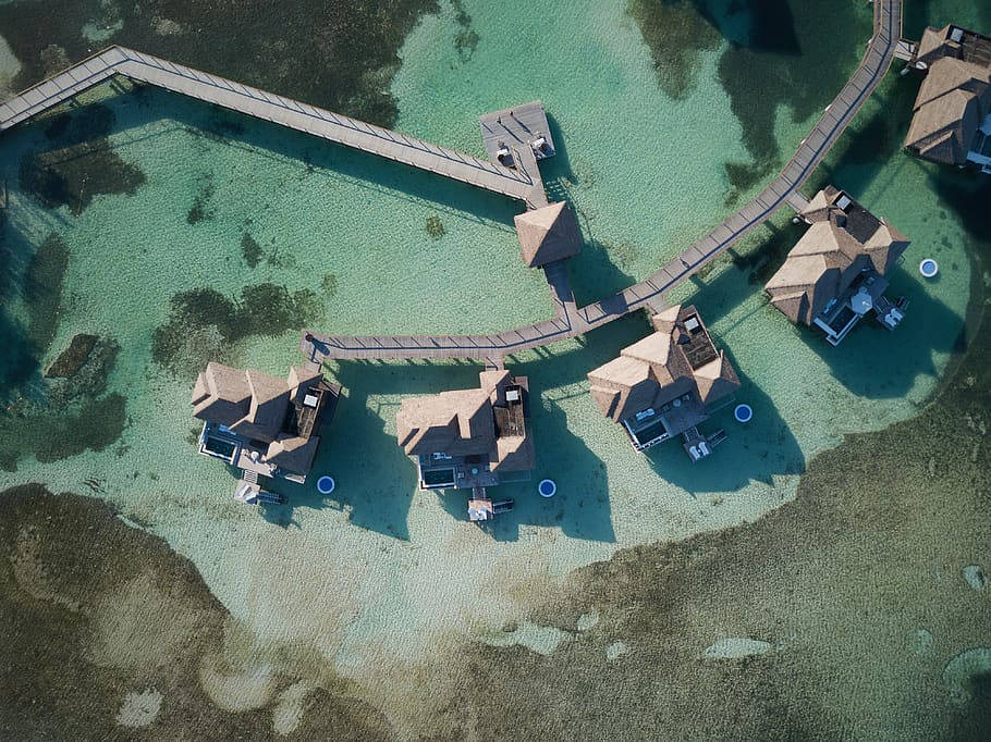 Montego Bay Floating Houses Top View Background