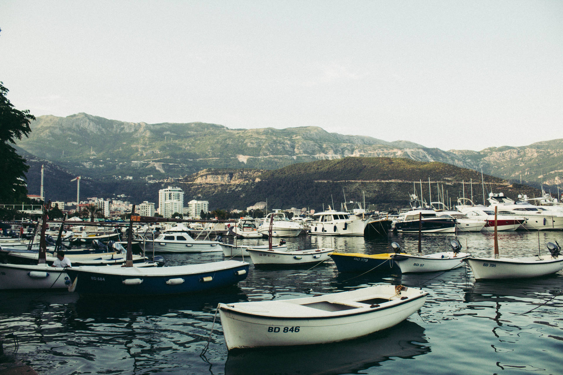 Montenegro Boats In Budva Background