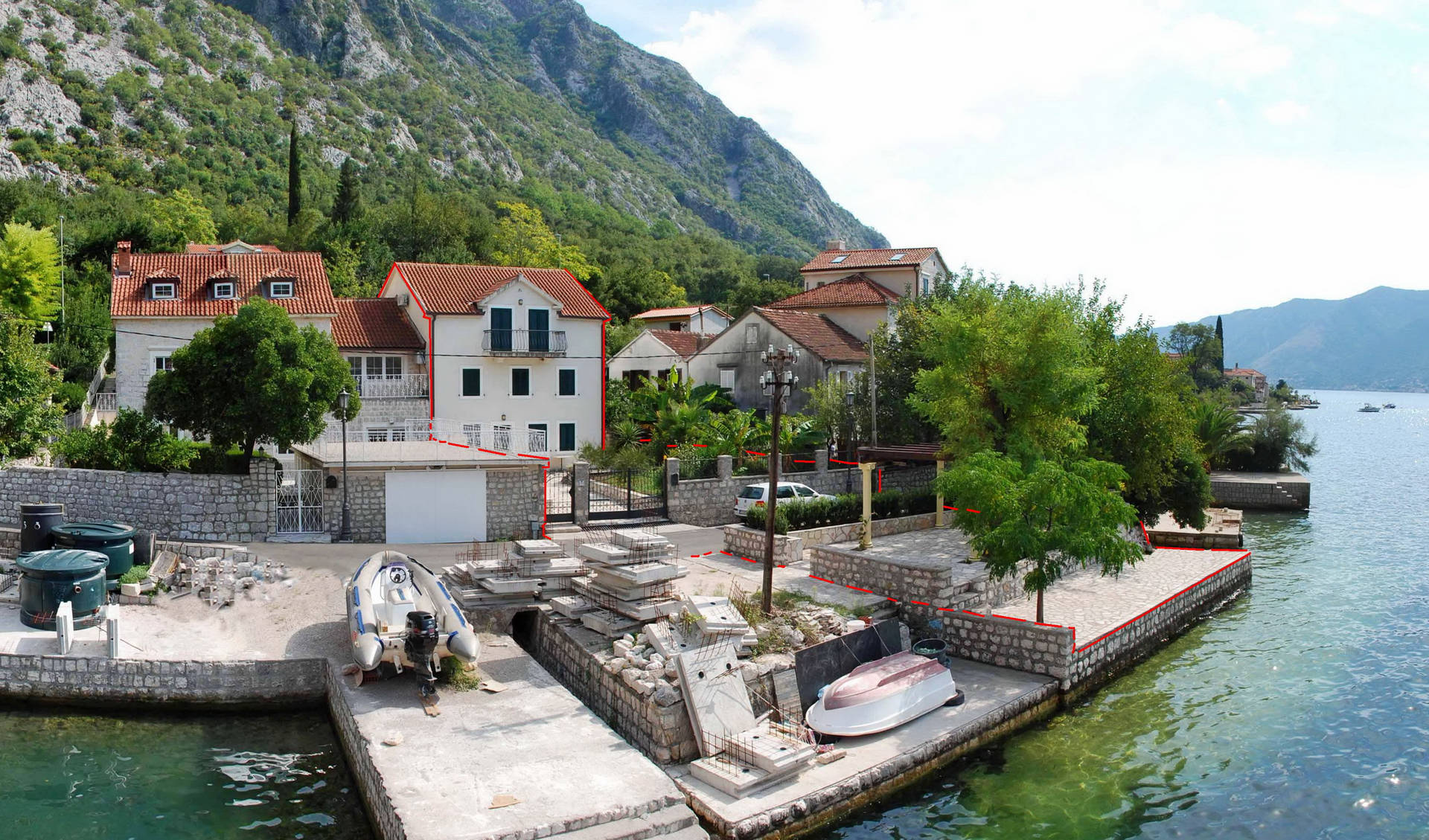 Montenegro Houses In Kotor Background