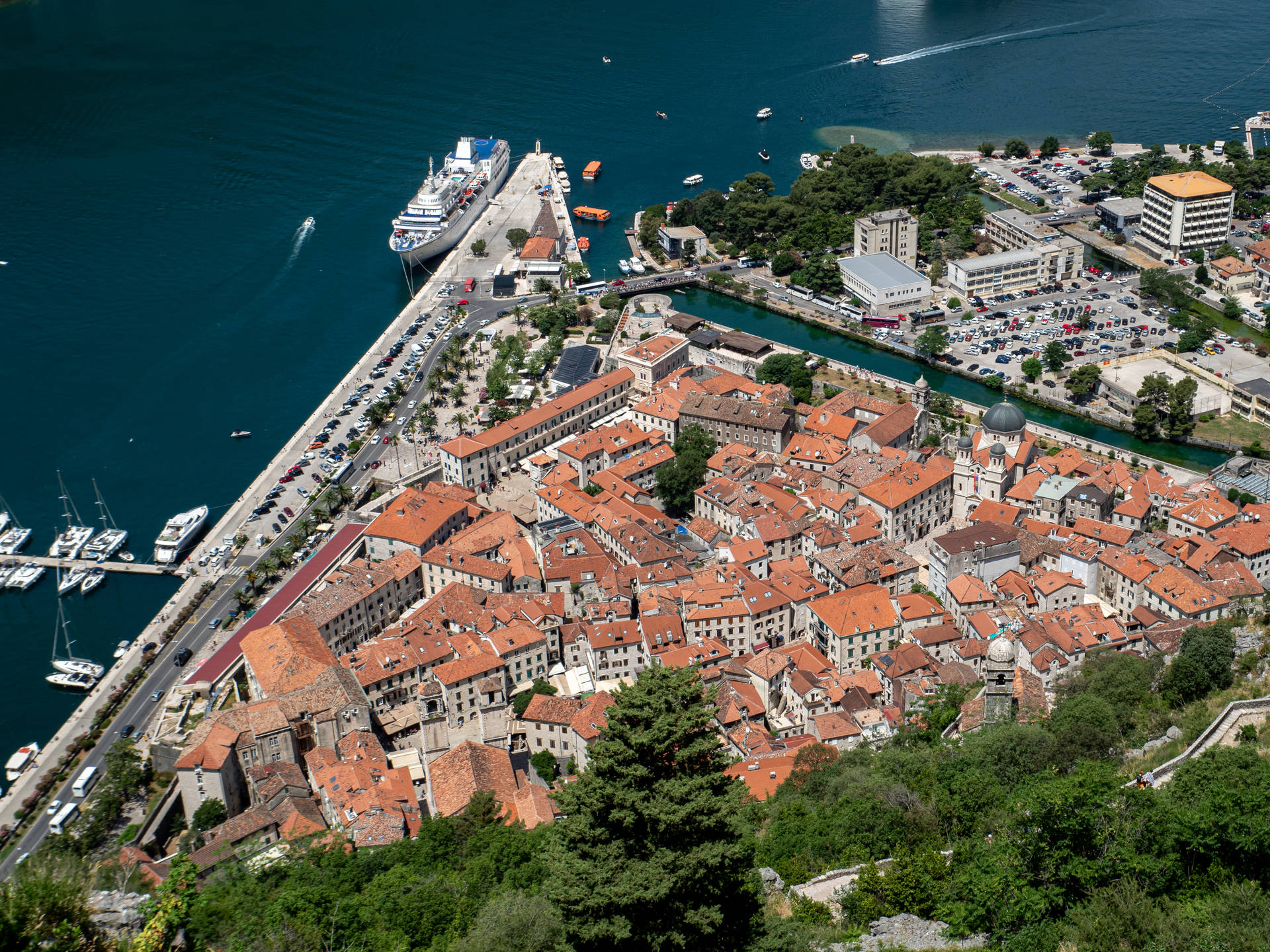Montenegro Kotor Top View Background