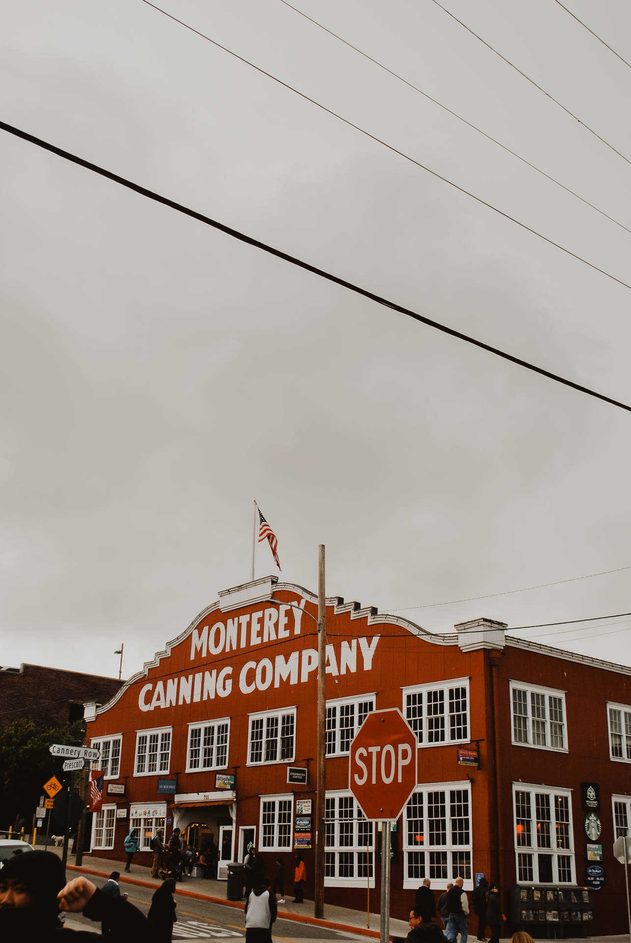 Monterey Canning Front In Cannery Row Background