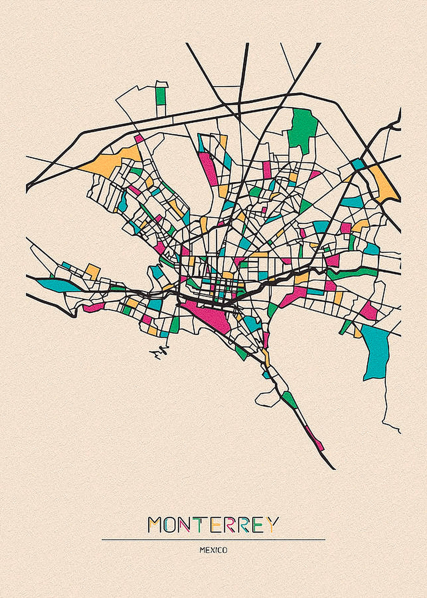 Monterrey Colorful Map