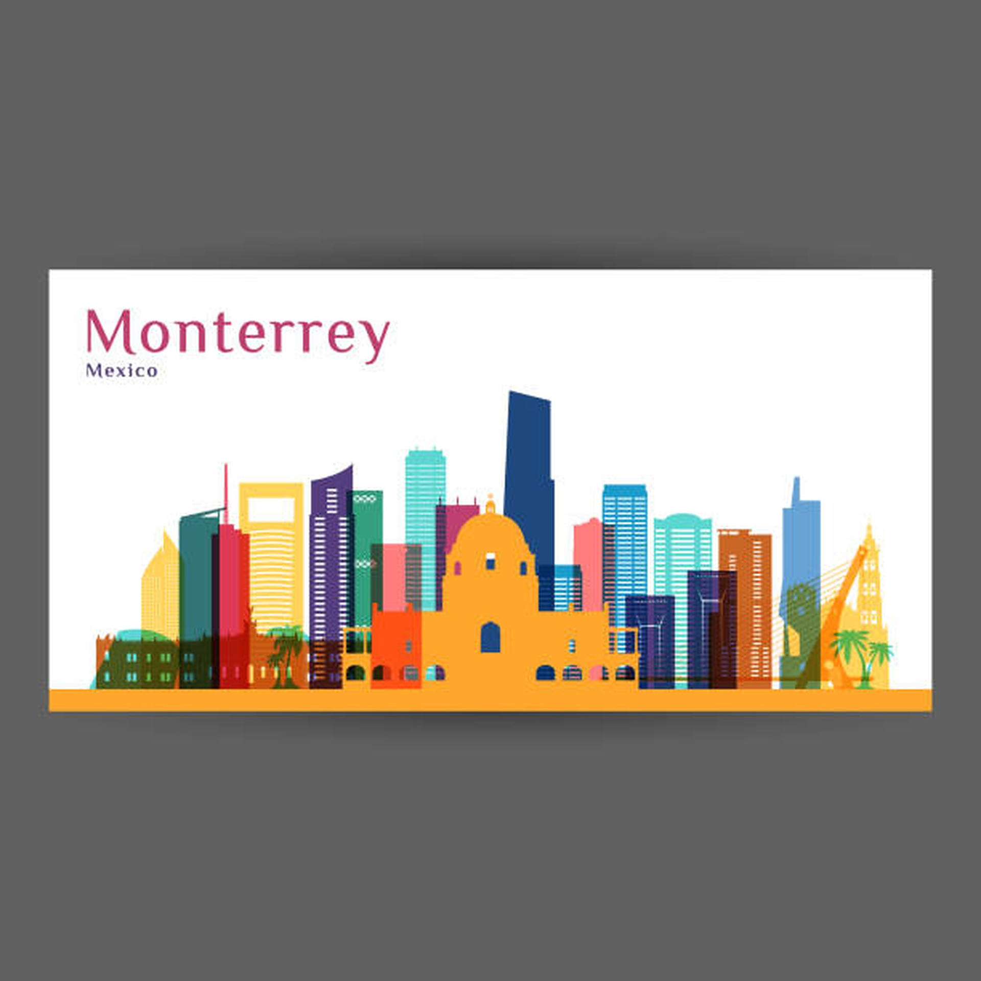 Monterrey Colorful Silhouette Background