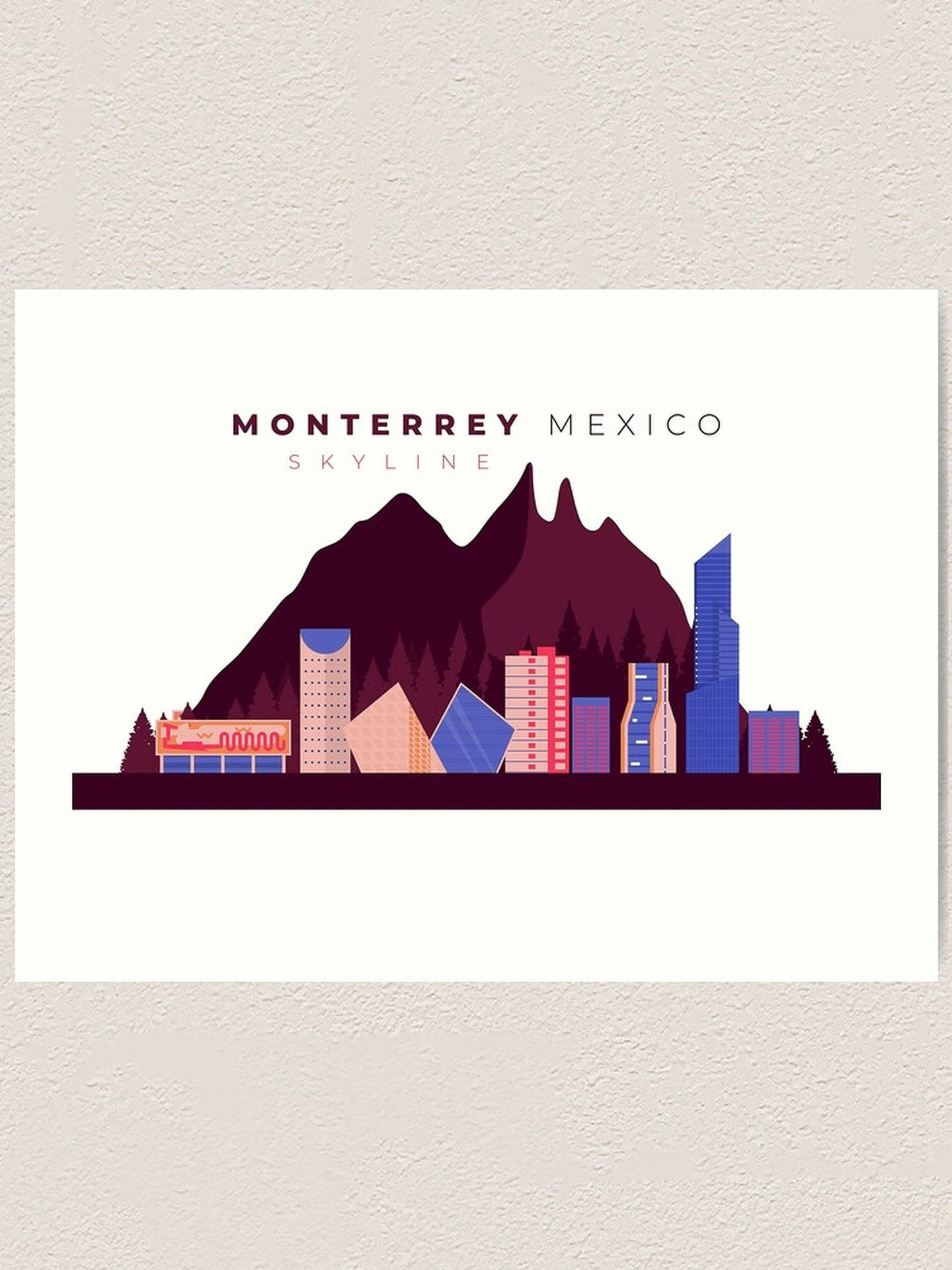 Monterrey Skyline Art Background