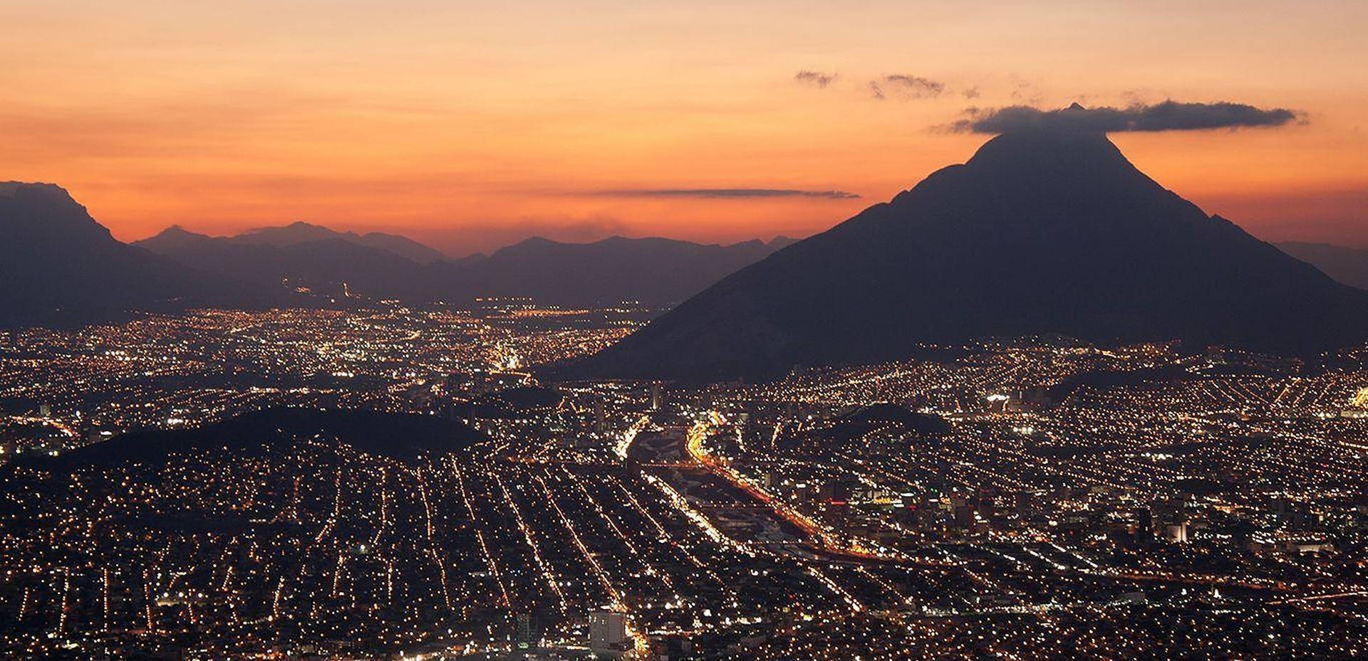 Monterrey With Sunset Background