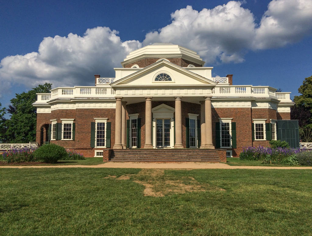 Monticello With Lavenders Background