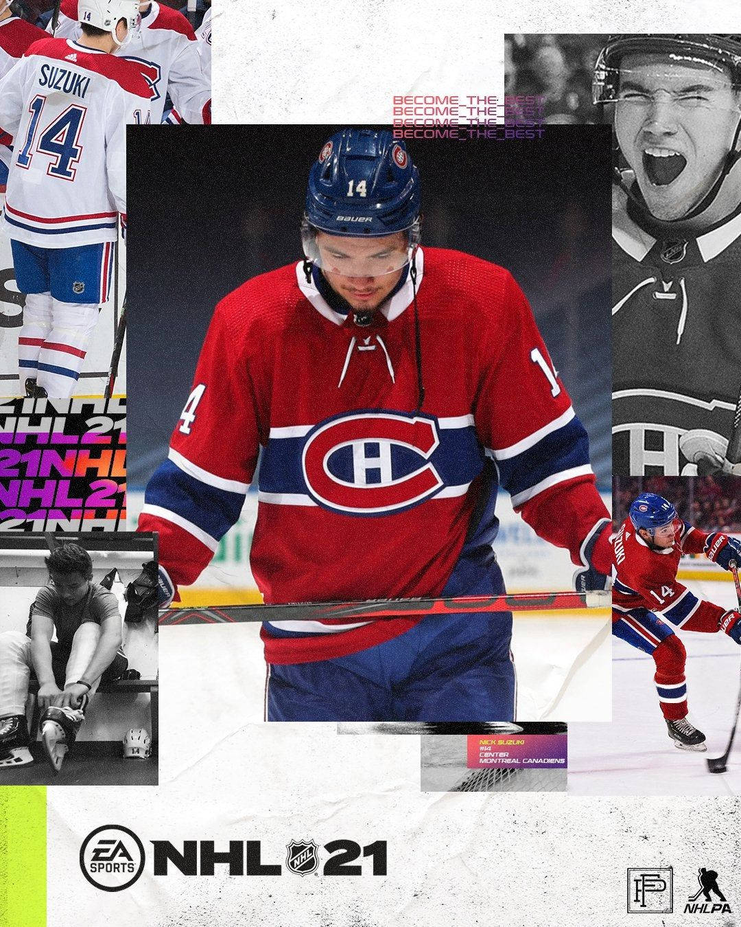 Montreal Canadiens Nick Suzuki Fanart Collage Background