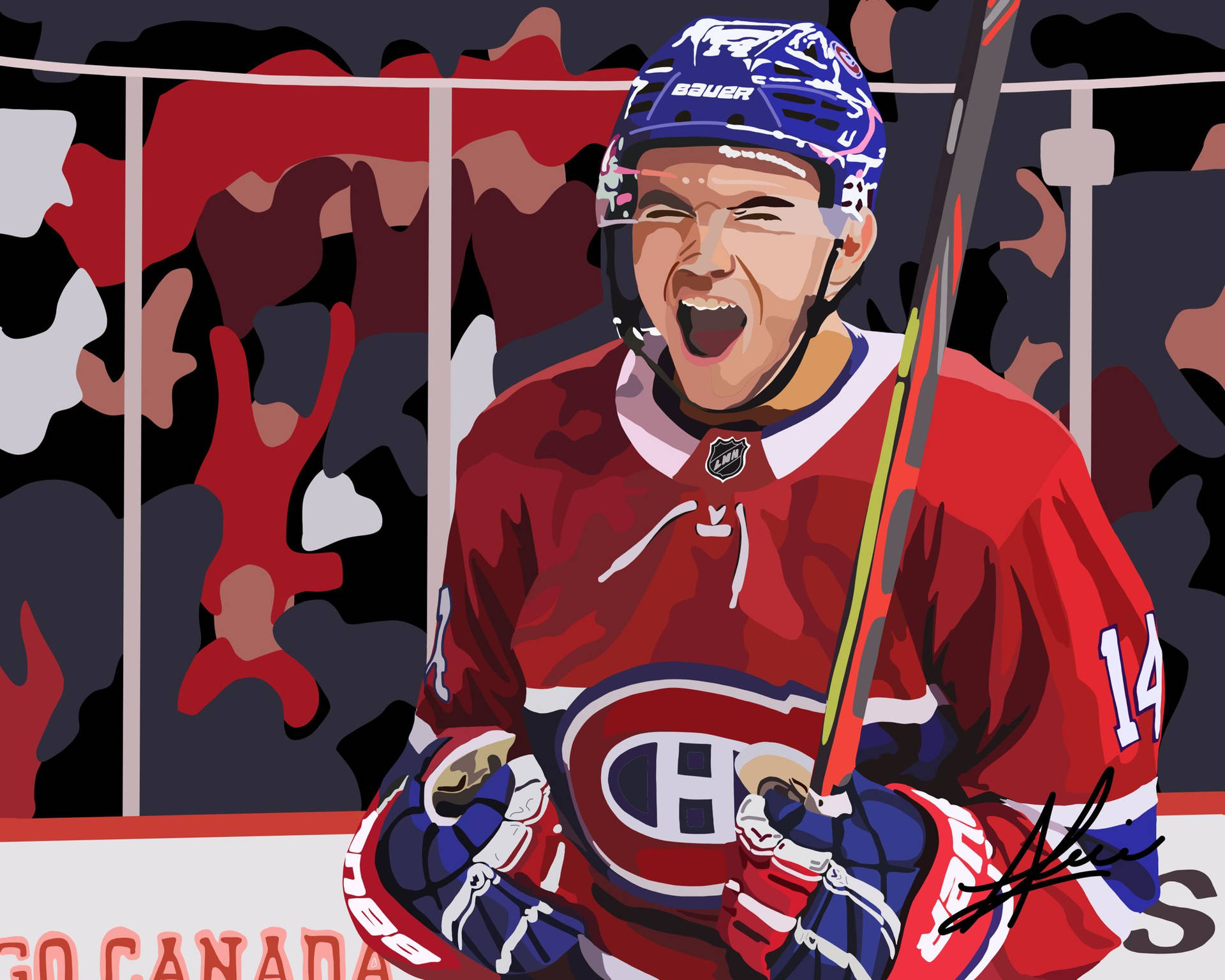 Montreal Canadiens Nick Suzuki Vector Art Background