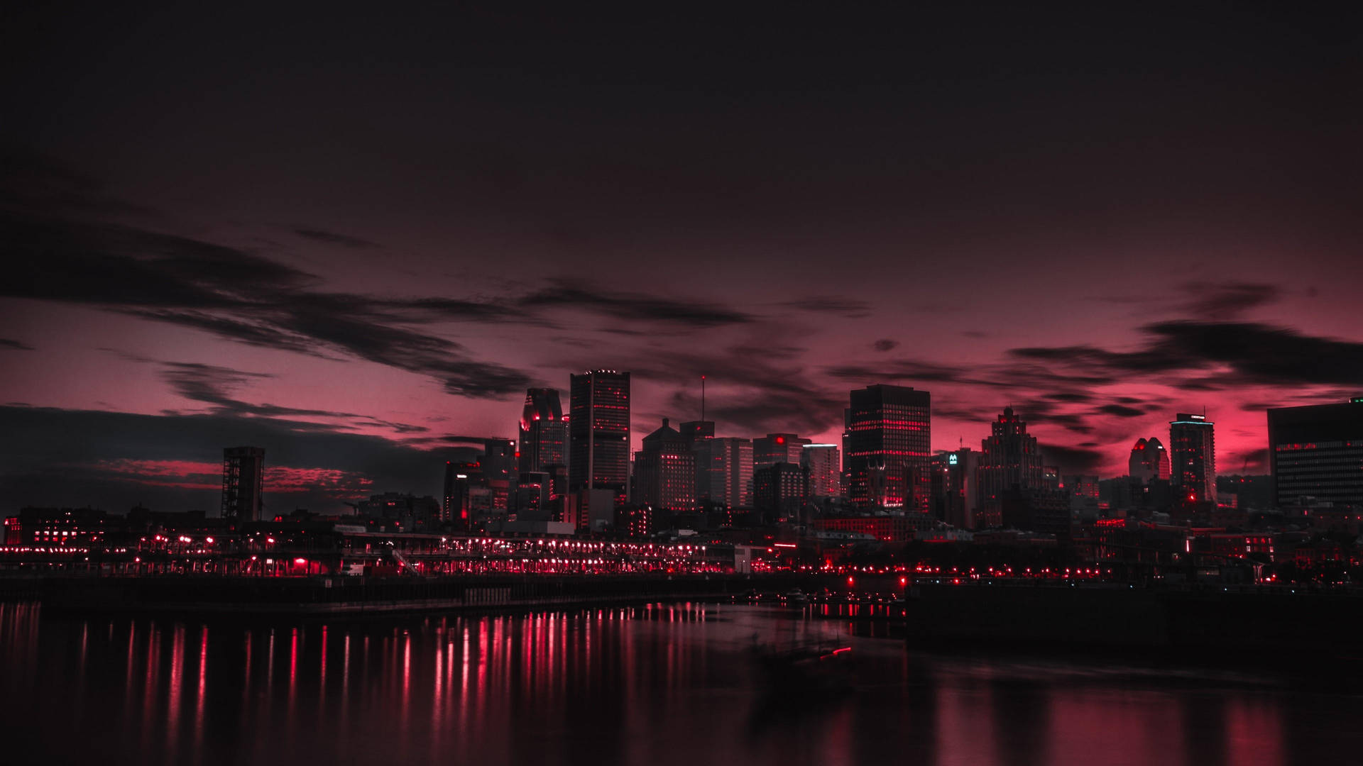 Montreal City Dark Aesthetic Background