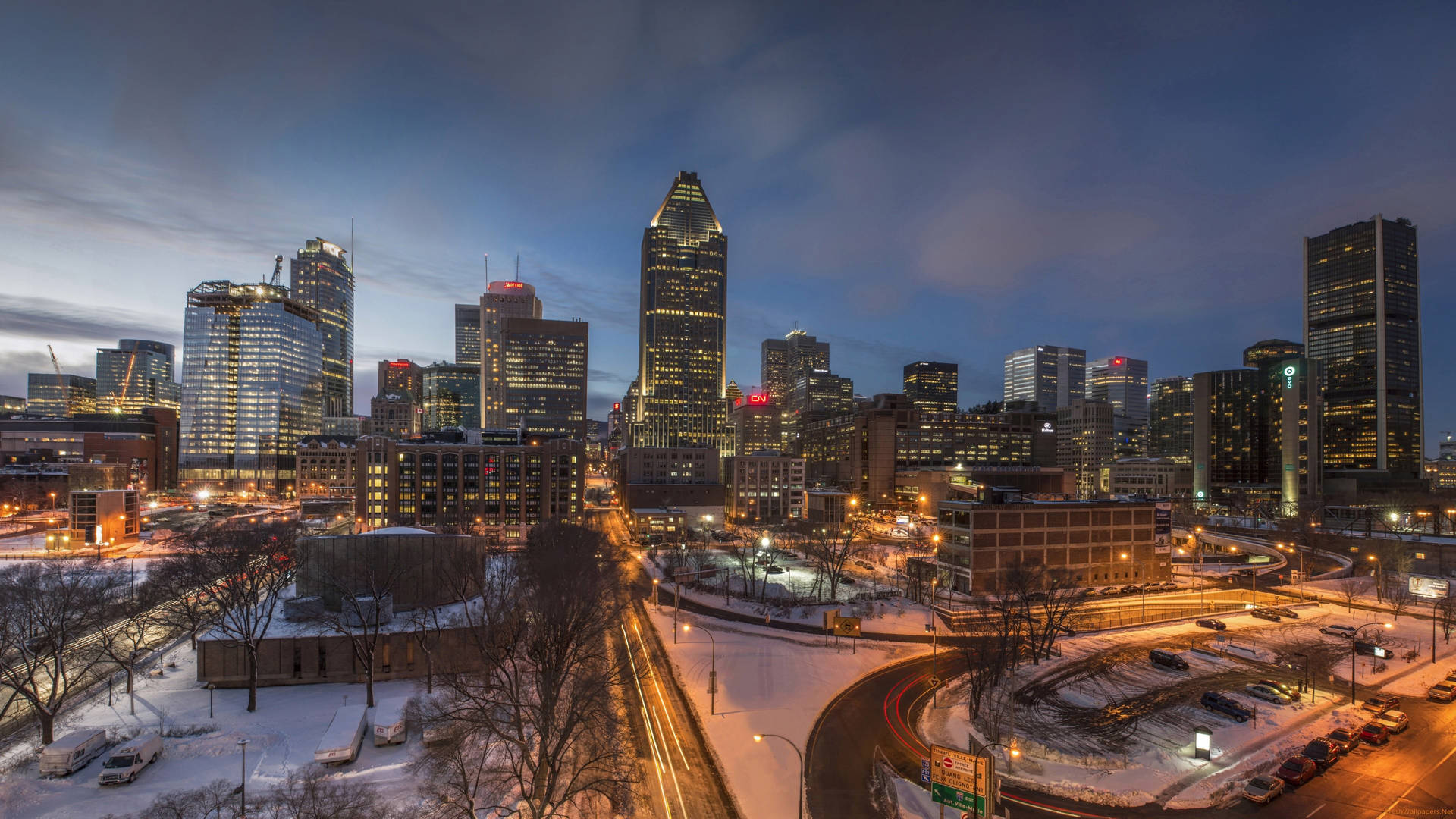 Montreal City Skyline Background