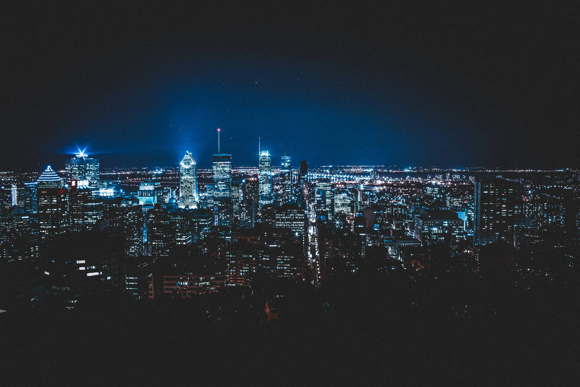 Montreal Cityscape At Night Background