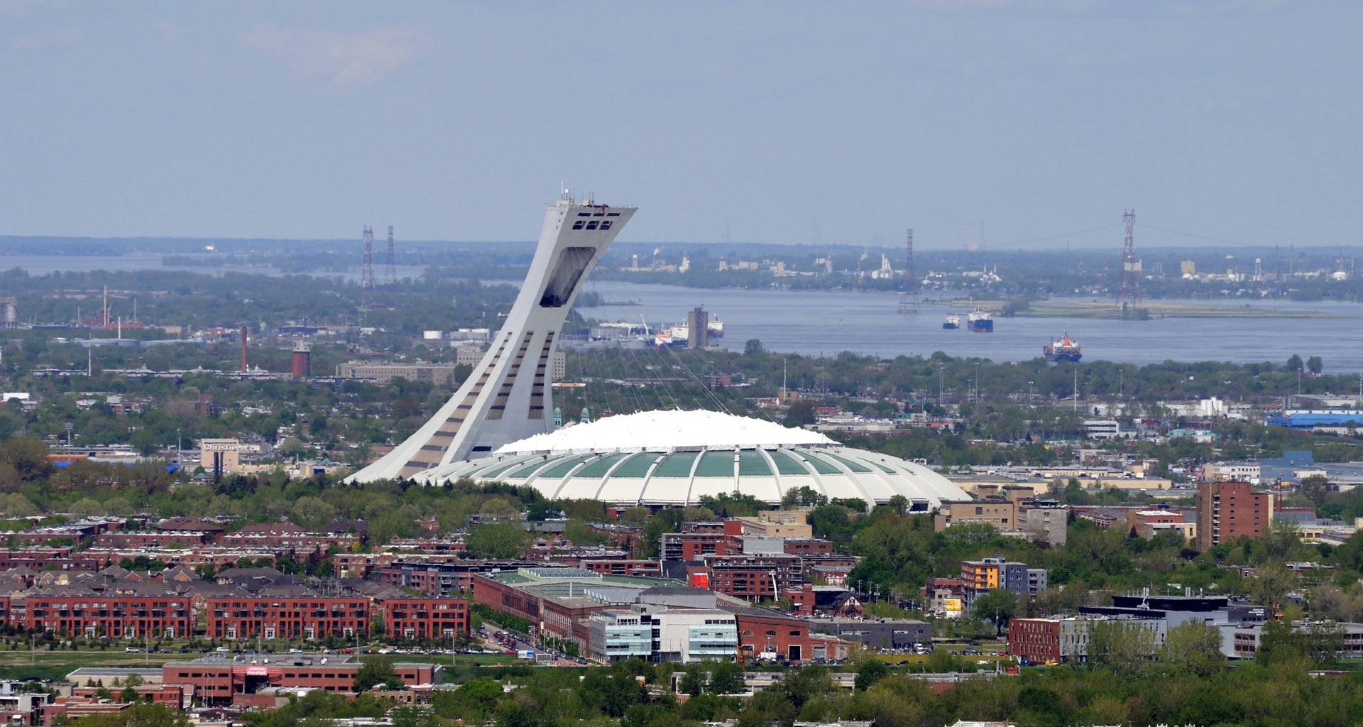 Montreal Tower And Olympic Stadium Background