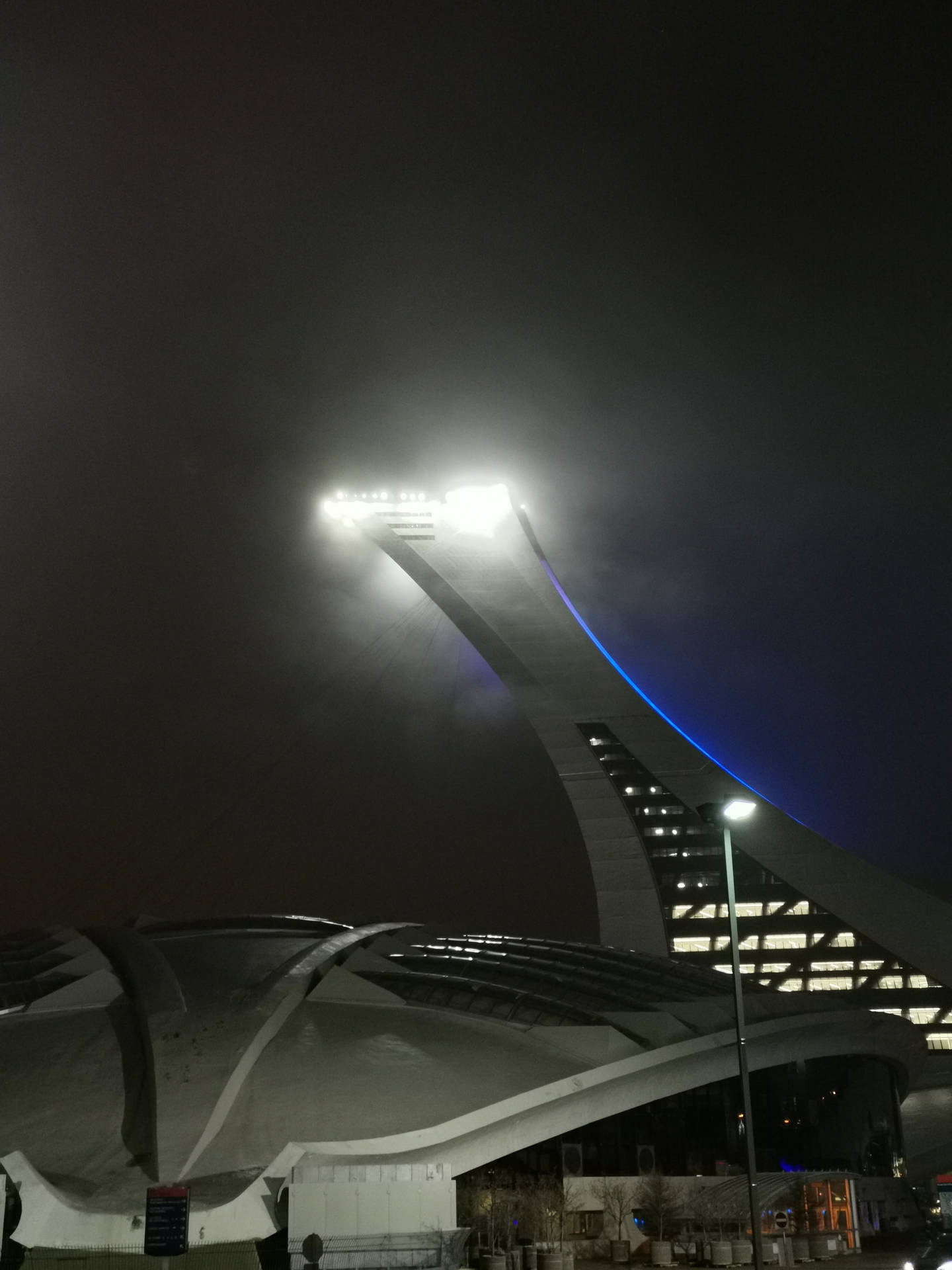 Montreal Tower At Night Background