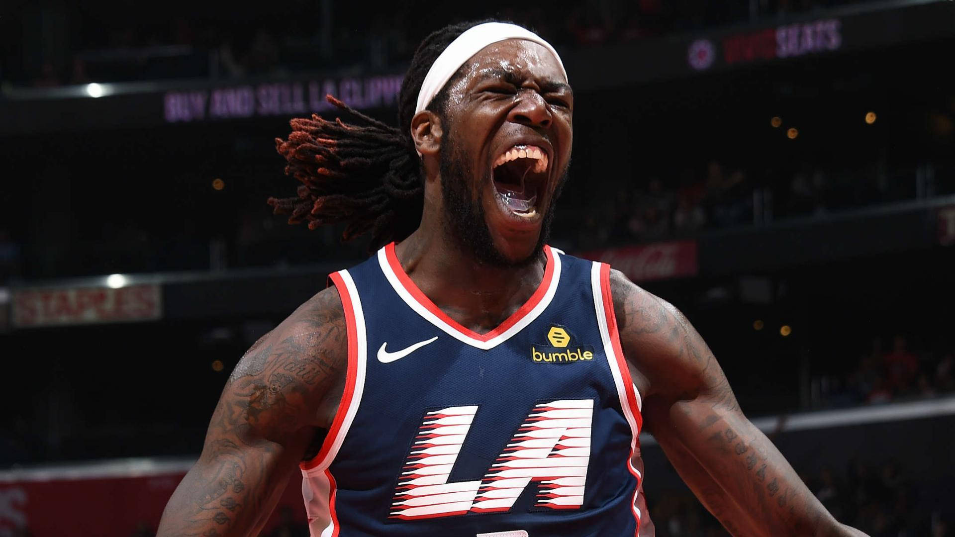 Montrezl Harrell In A Display Of Passion During A Game Background