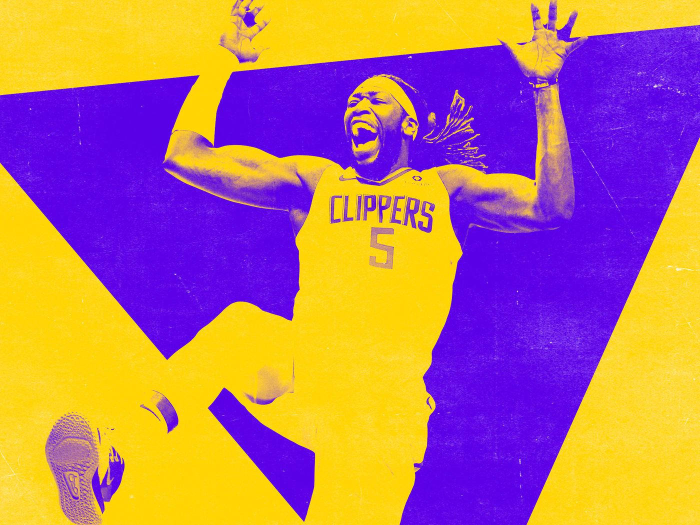 Montrezl Harrell In Purple And Yellow Background